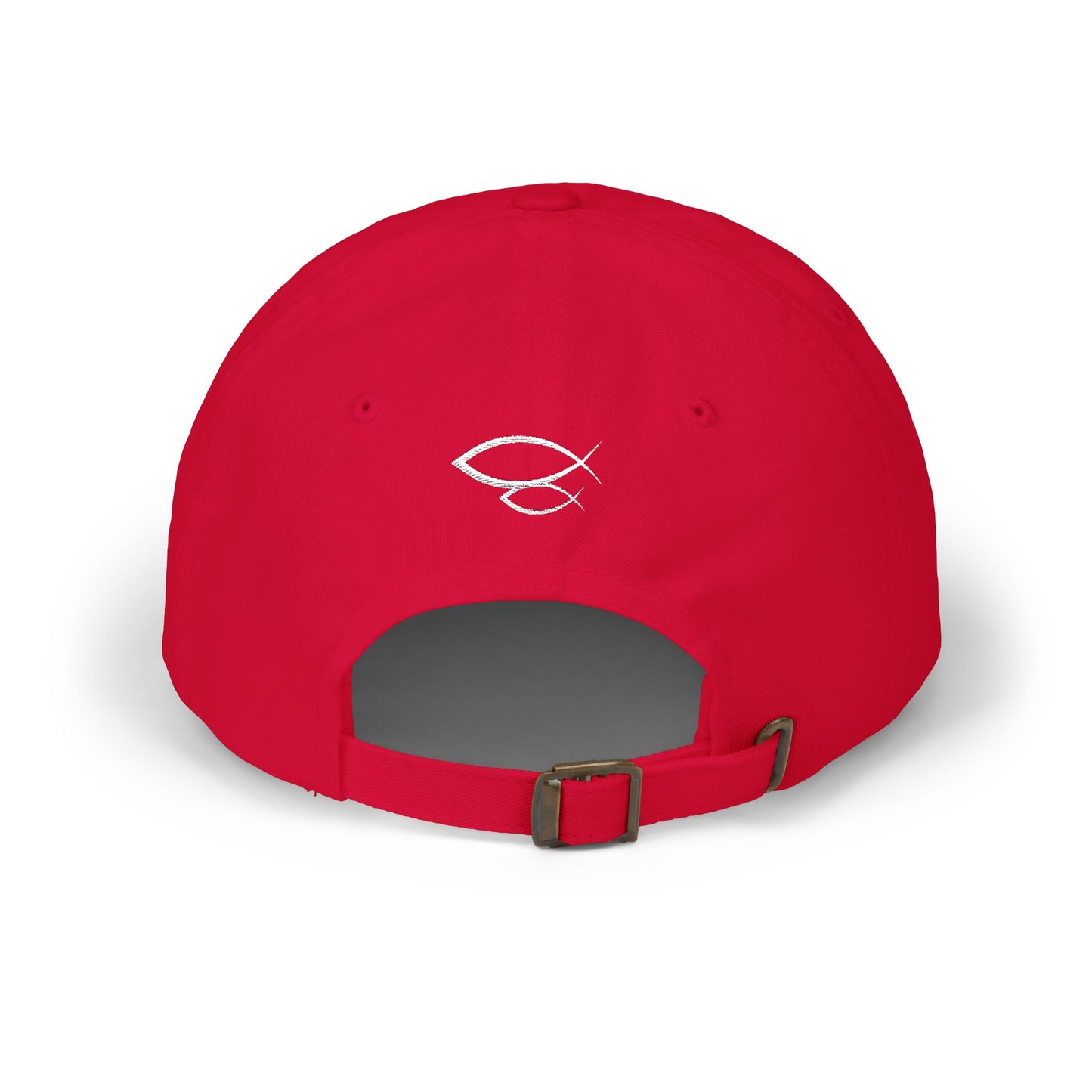 Look Up embroidered Dad Hat-Inspirational Cap with Double fish symbol on back