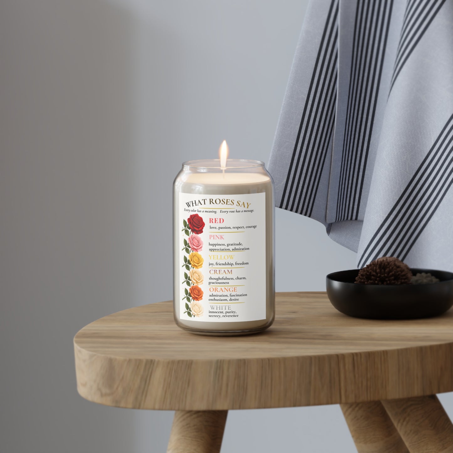 What Roses Say Scented Soy Candle | 13.75 oz Floral Candle | Comfort Spice, Sea Breeze, Vanilla Bean