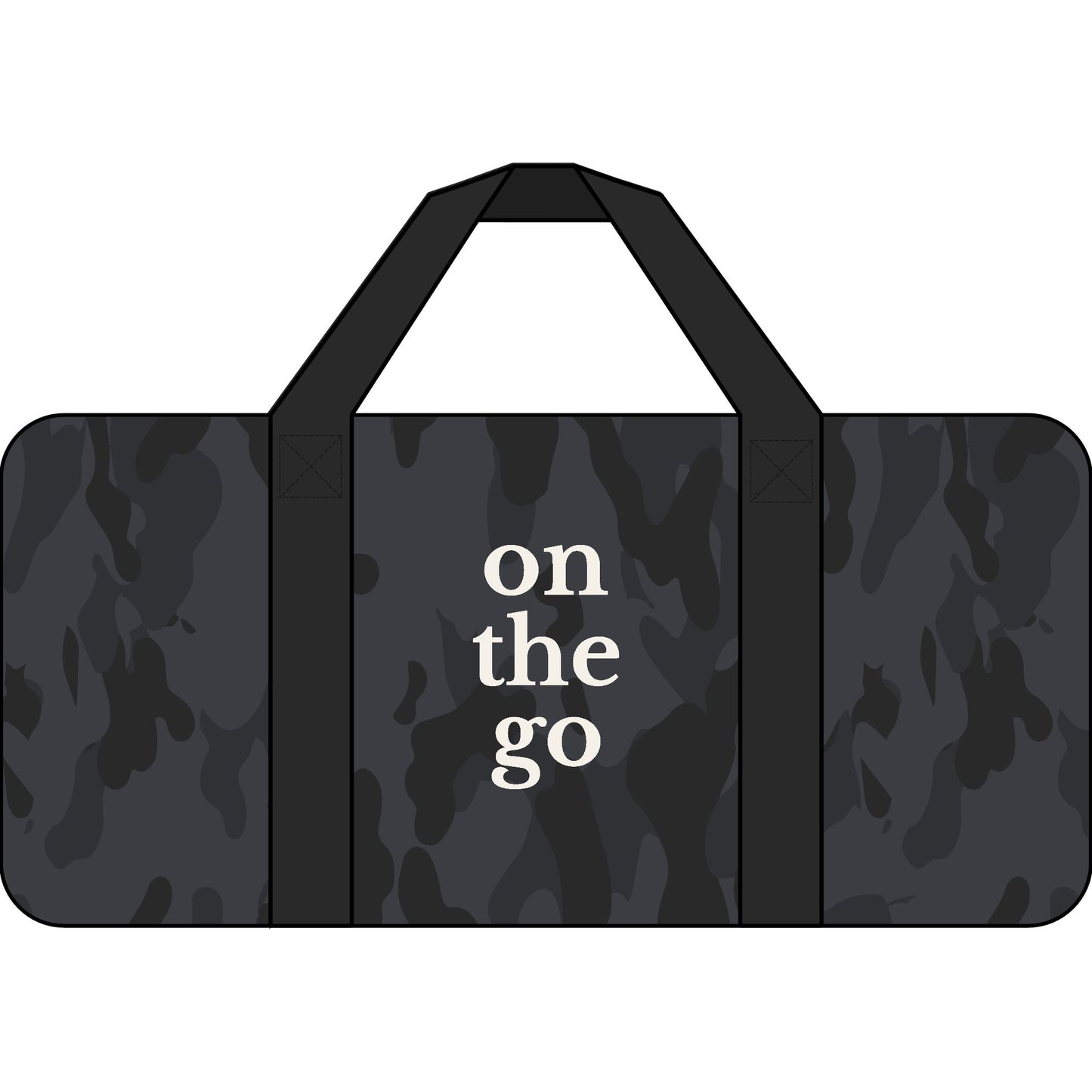 Duffel Bag — 'on the go' Travel Duffle with Solid, Checker, Leopard and Camo Strap Options