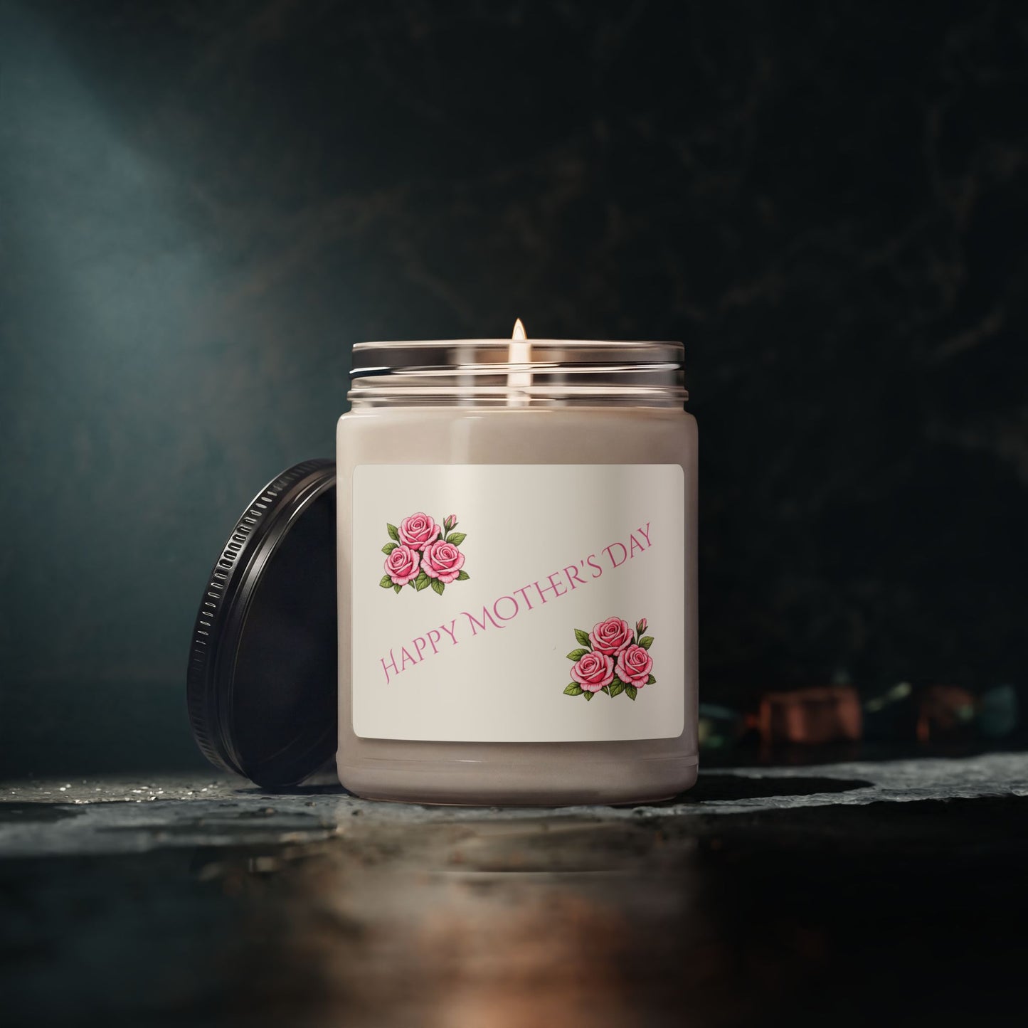 Happy Mother’s Day Pink Roses Floral Design 9 oz soy candle - 8 different scents