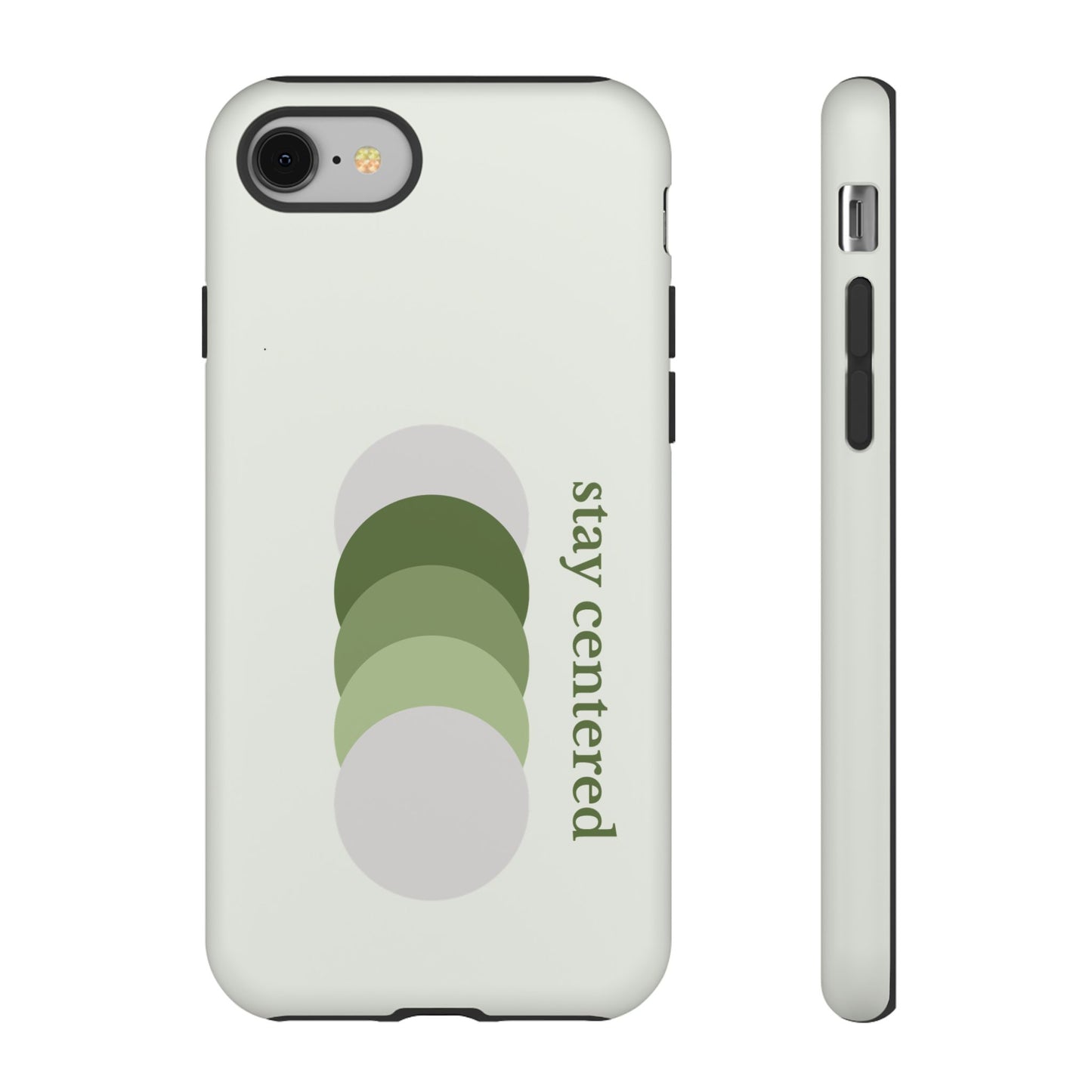 Stay Centered Minimalist Phone Case – Sage Green Wellness Aesthetic iPhone Case | Modern Neutral Protective Cover