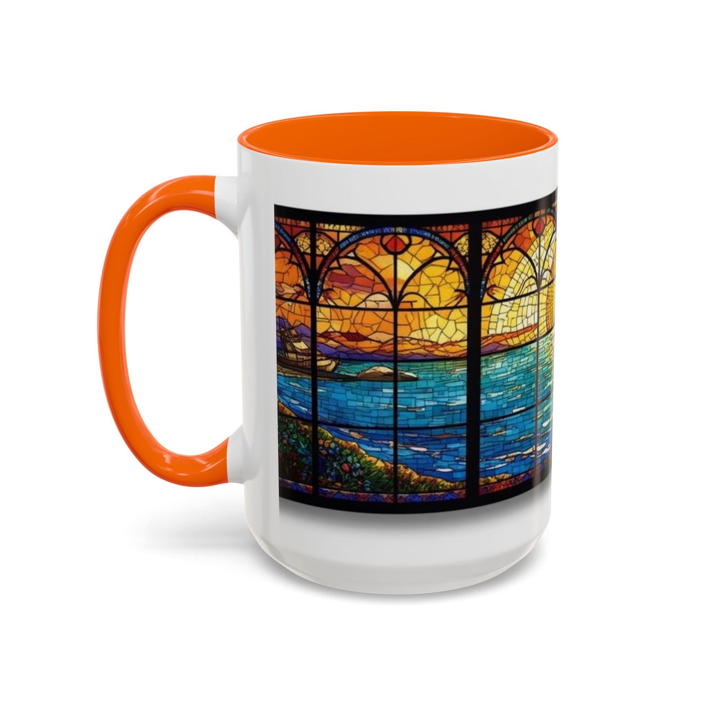 Stained Glass Ocean Sunset Mug – 15oz