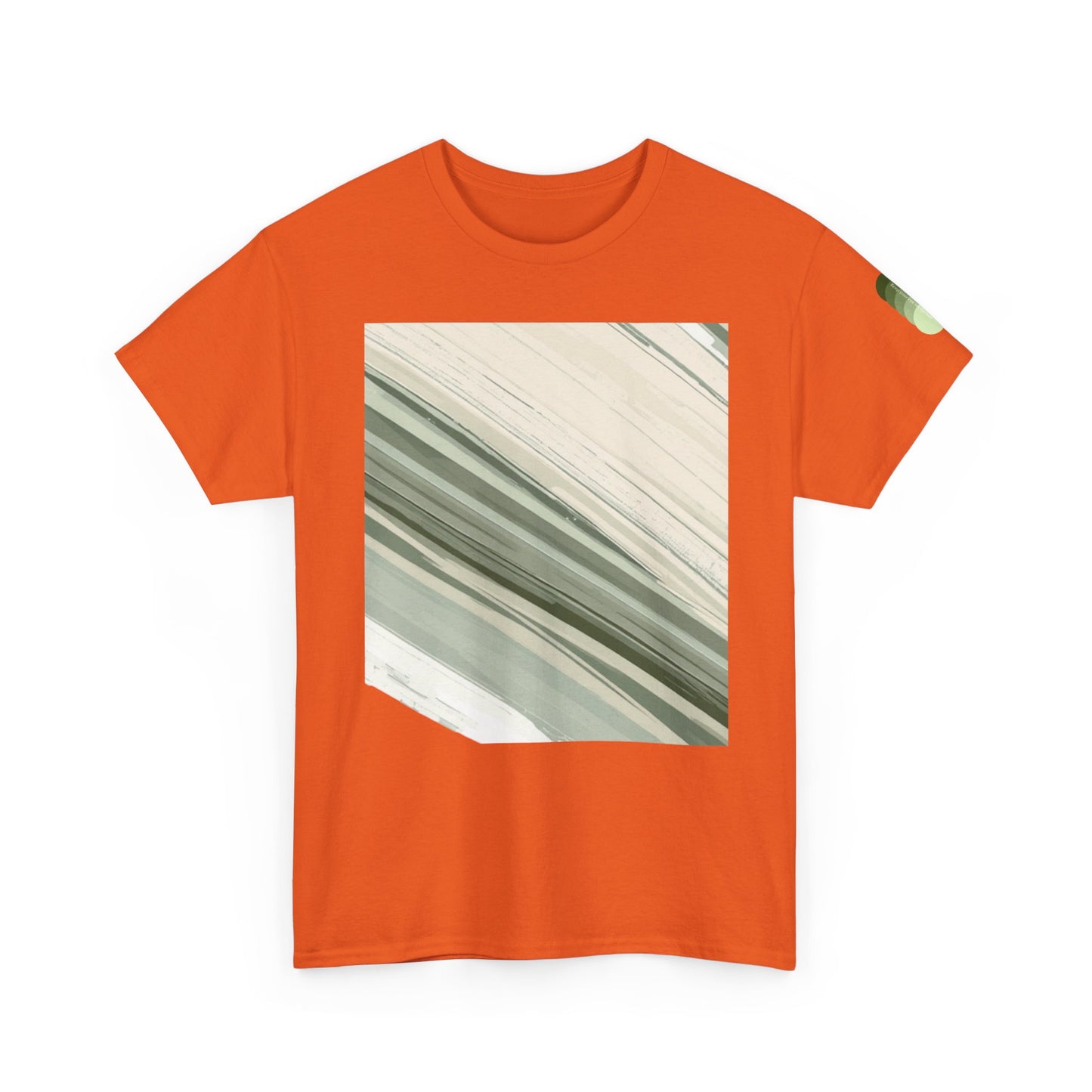 Sea Glass Drift Unisex Heavy Cotton Tee – Abstract Coastal Wave Graphic Shirt | Minimalist Sage Green Aesthetic Tee