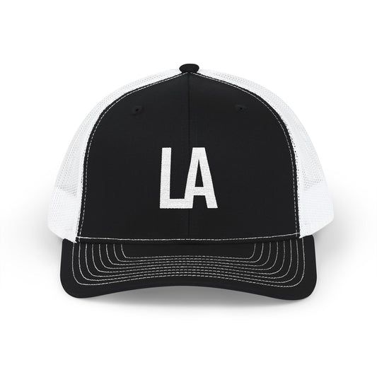 Los Angeles LA Embroidered Monogram Snapback Trucker Cap - Heritage Places Collection