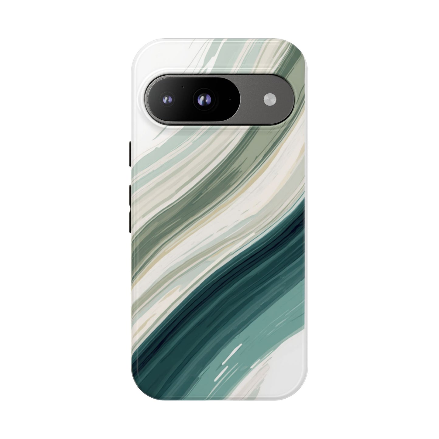 Sea Glass Drift Phone Case – Coastal Abstract Ocean Waves iPhone Case | Sage Green Minimalist Protective Cover