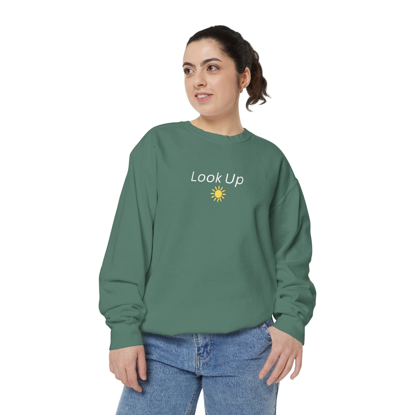 Look Up Sweatshirt- Minimal Sun Crewneck