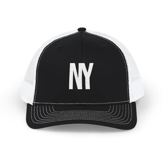 New York NY Embroidered Monogram Snapback Trucker Cap - Heritage Places Collection