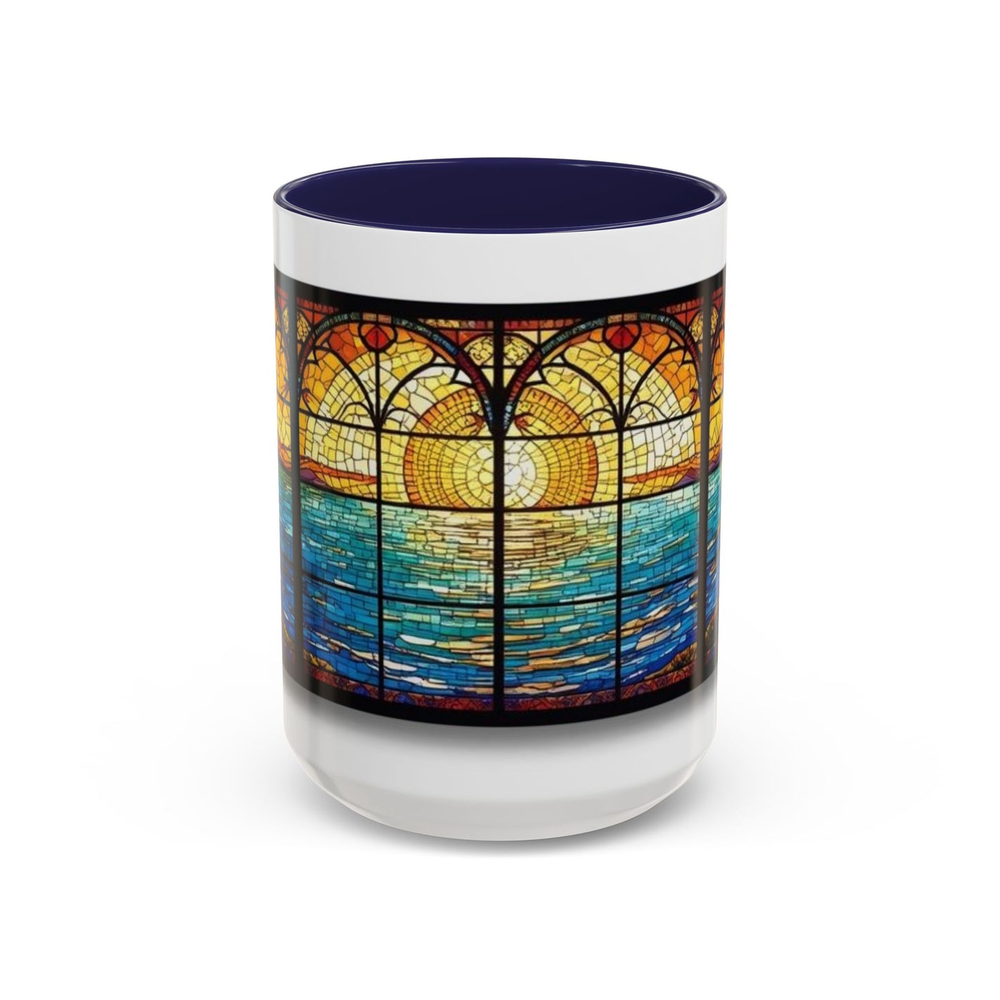Stained Glass Ocean Sunset Mug – 15oz