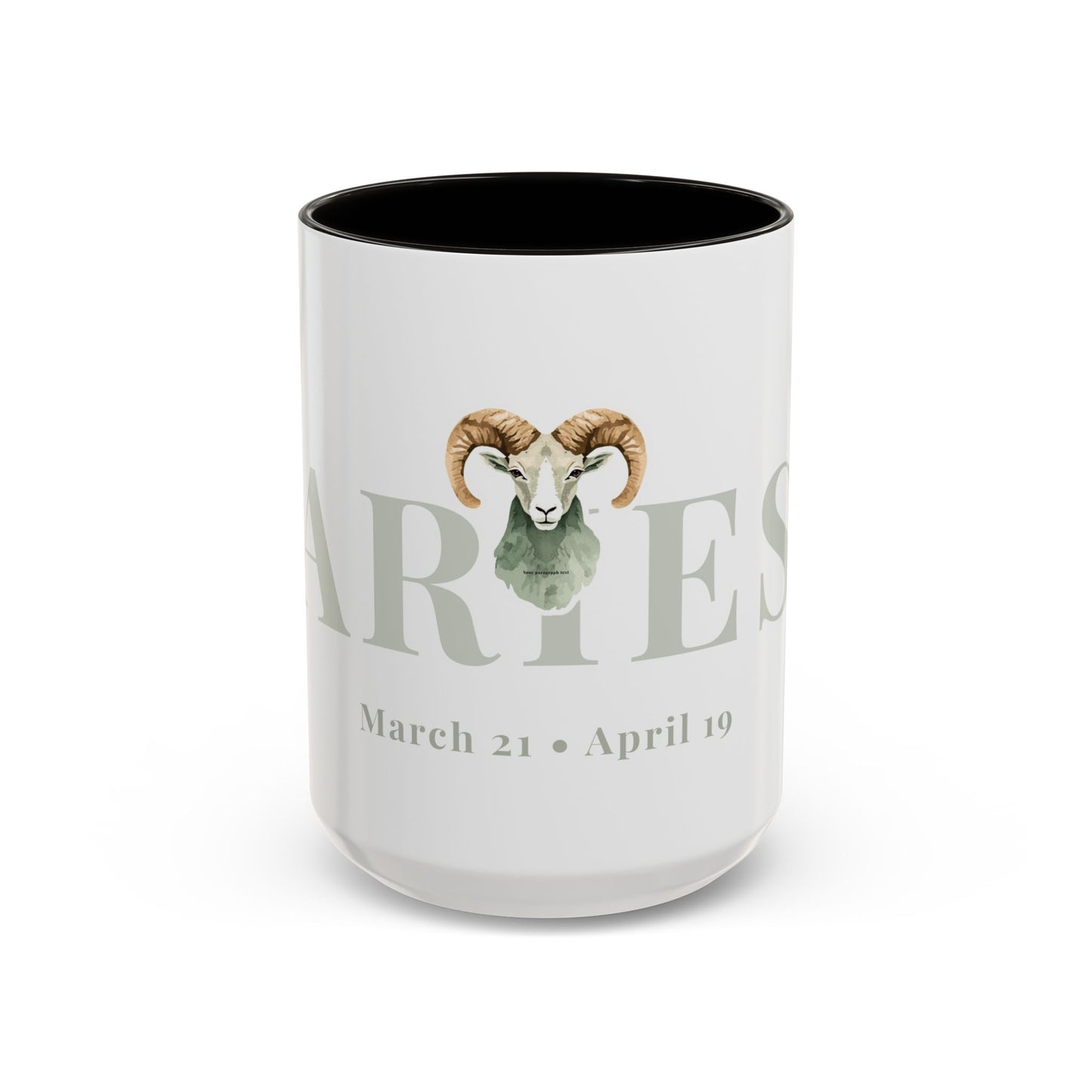 Aries Zodiac Mug - March 21 - April 19 Astrology Coffee Cup - Ram Zodiac Sign Mug - 15 oz.