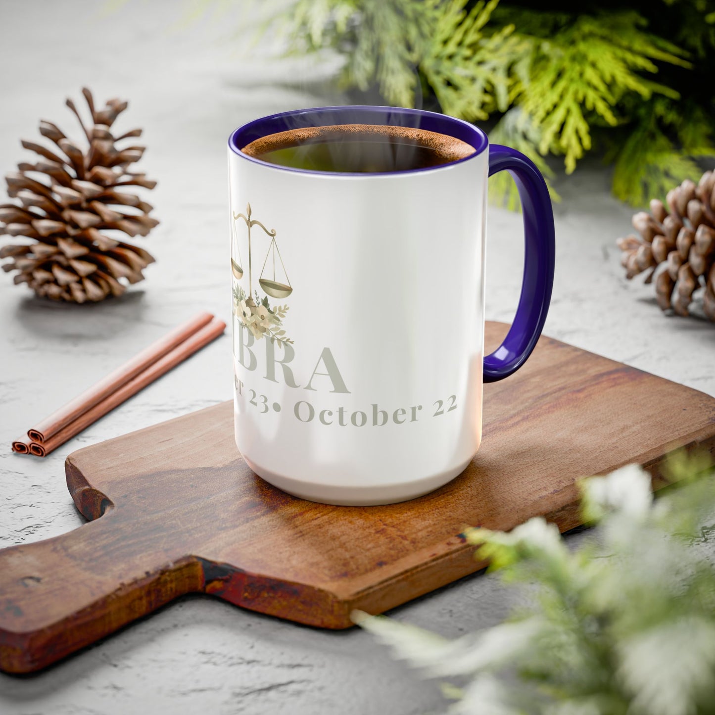 Libra Zodiac Mug - September 23 - October 22 Astrology Coffee Cup - Scales Zodiac Sign Mug - 15 oz.