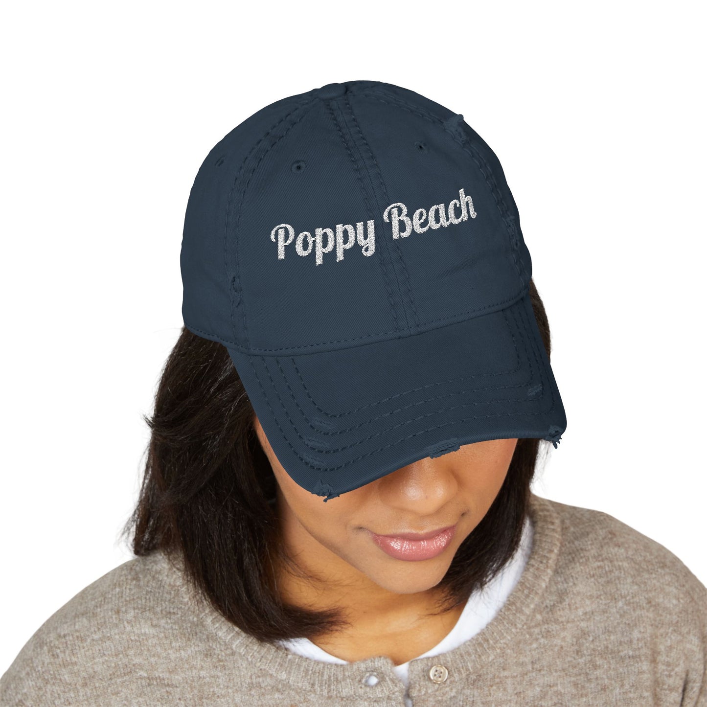 Personalized Coastal Distressed Cap/ Custom Coastal Embroidered Hat/Vintage Dad Hat