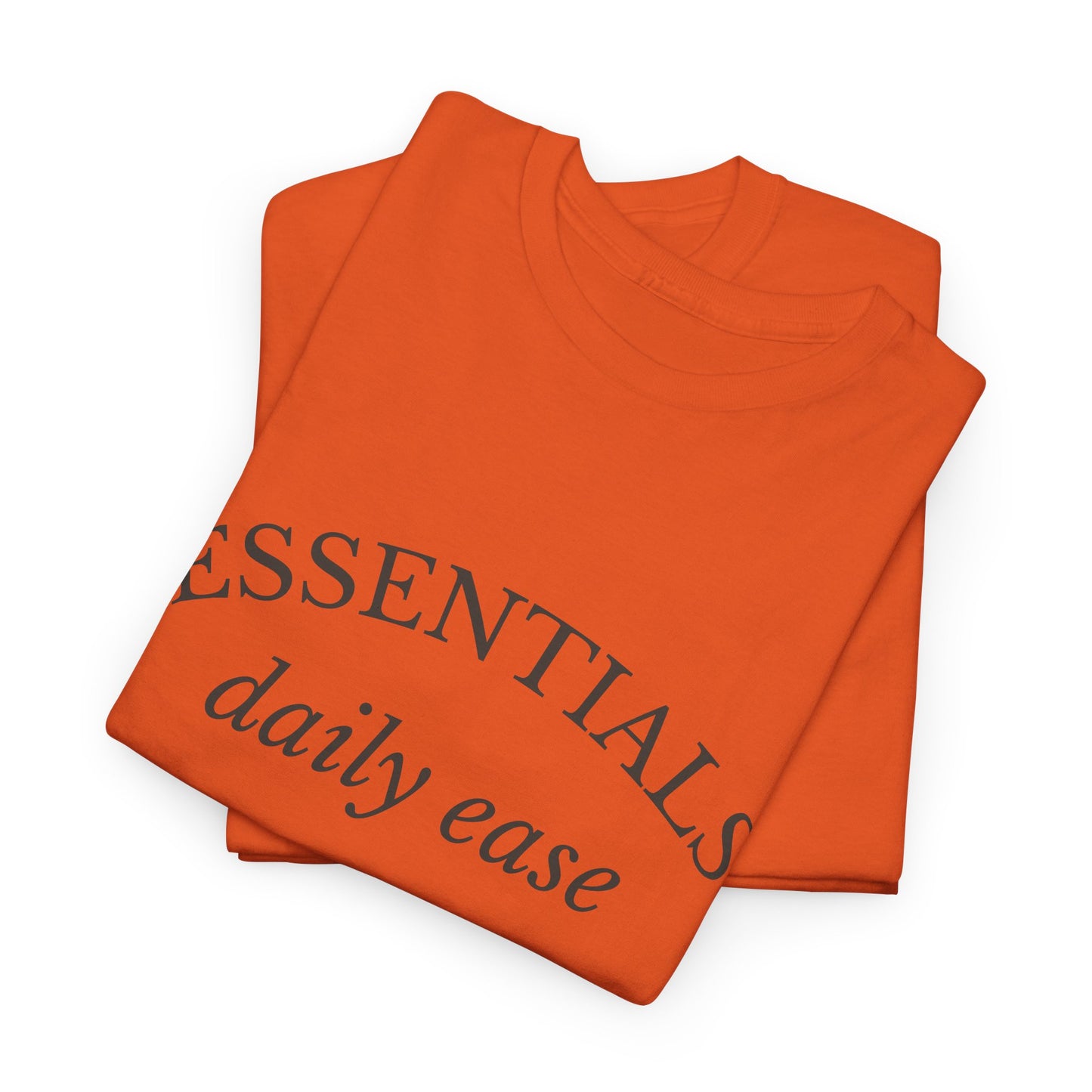 Essentials Embroidered Unisex Heavy Cotton Tee | Daily Ease Curved Text T-Shirt | Minimalist Everyday Shirt
