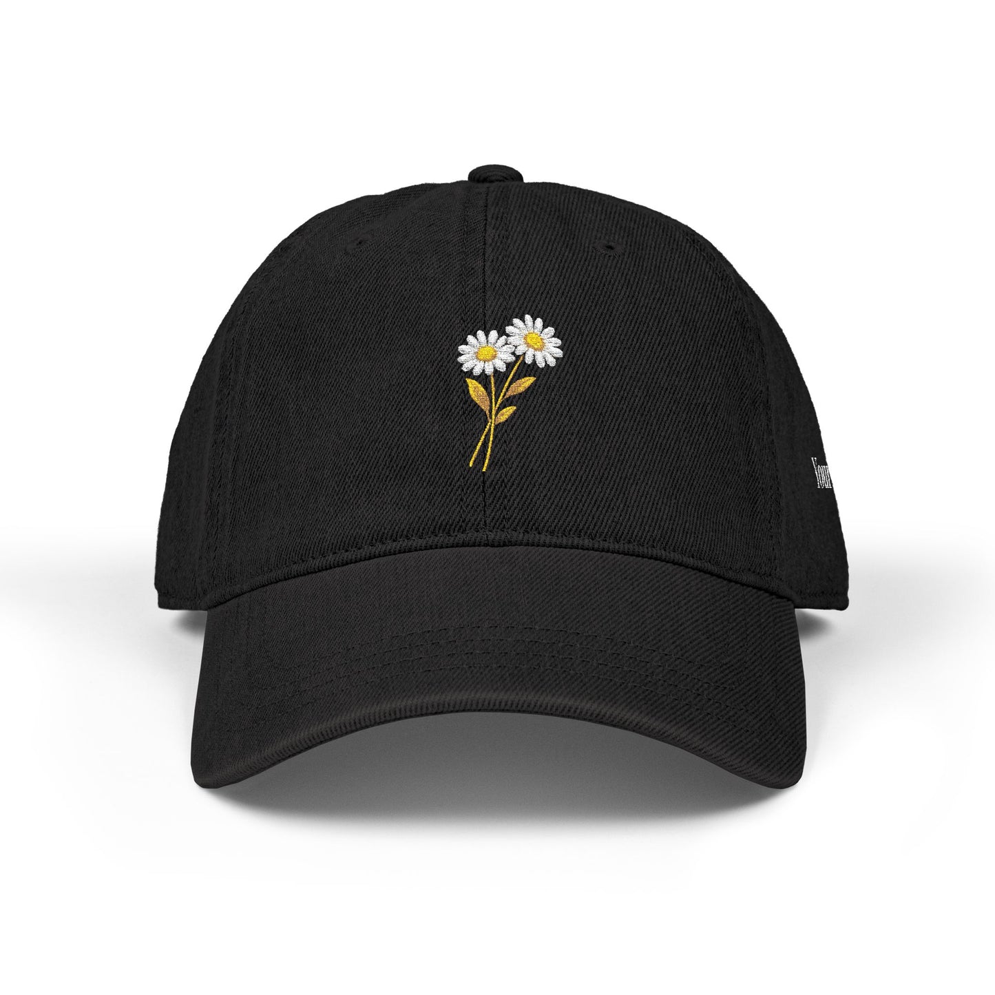 Personalized Minimal Daisy Embroidered Denim Hat for Everyday Wear