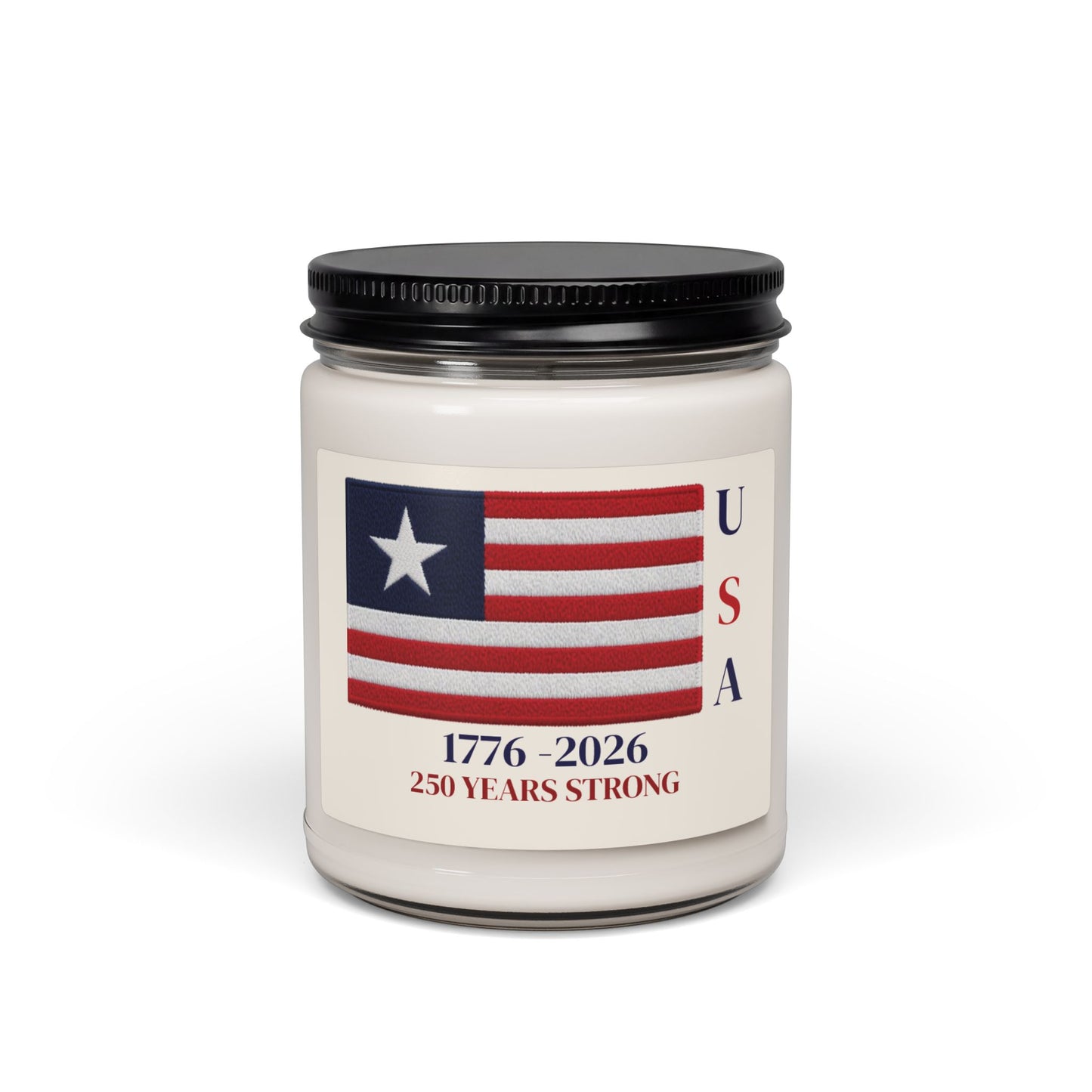 USA 250 Years Strong Scented Soy Candle | Patriotic Flag Candle | 1776–2026 Americana Decor