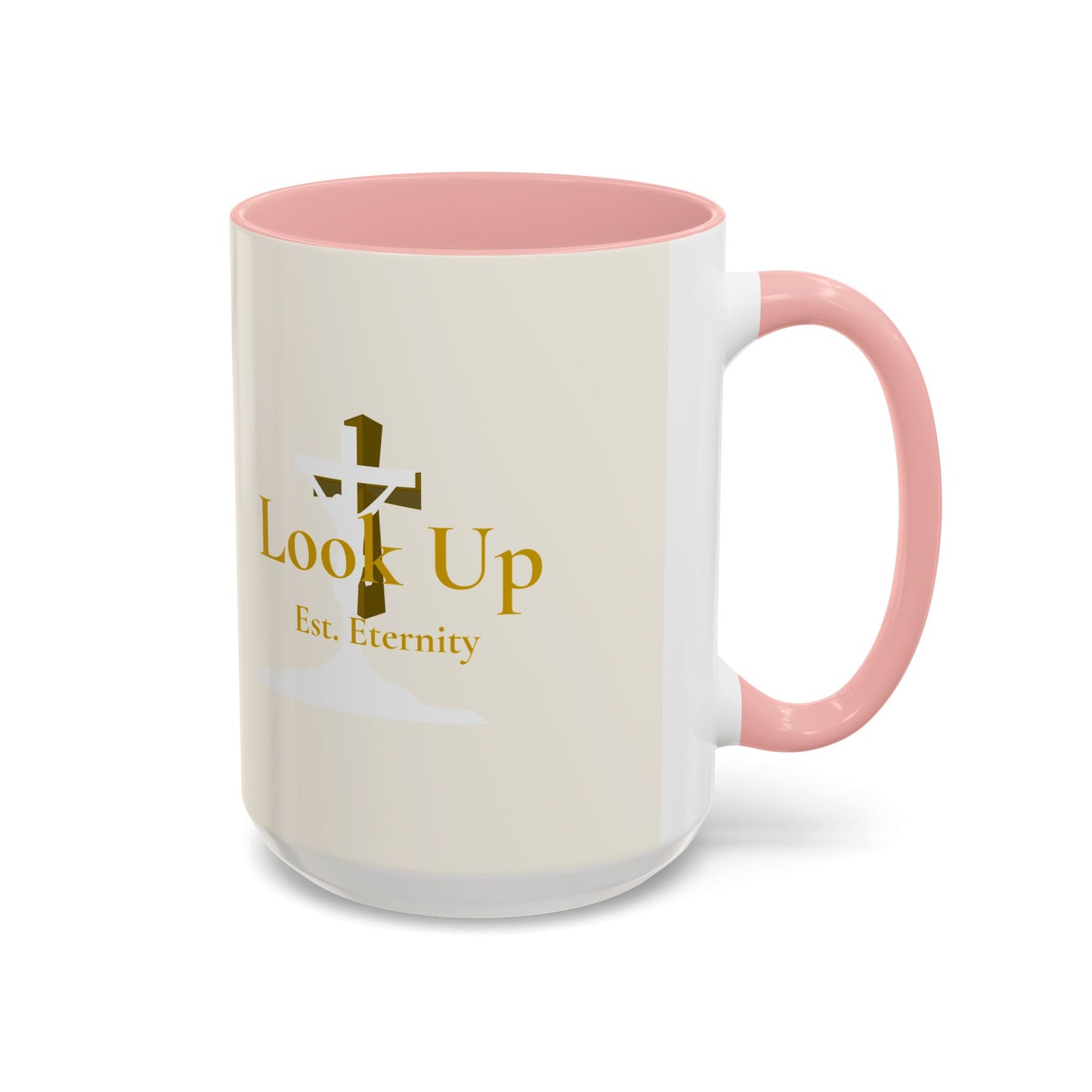 Look Up Est. Eternity Accent Coffee Mug with Cross – 11 oz & 15 oz