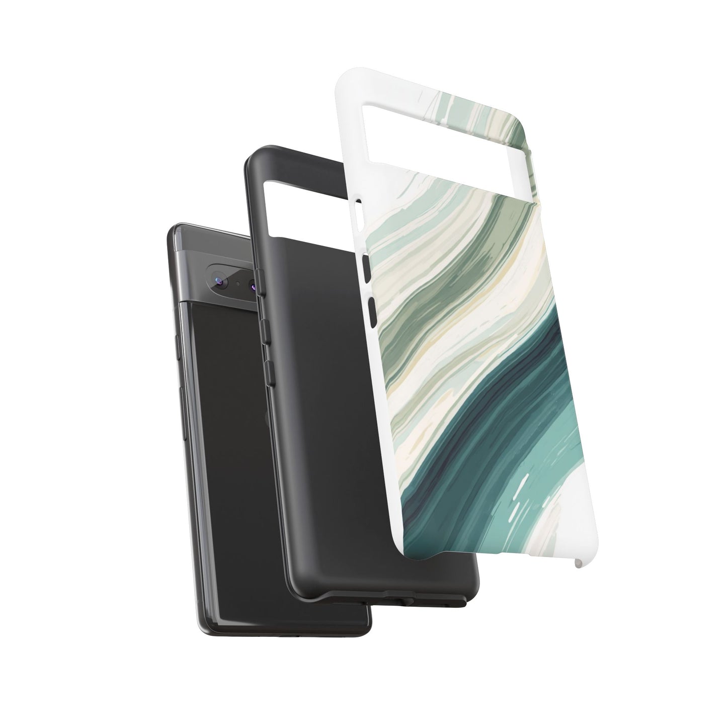 Sea Glass Drift Phone Case – Coastal Abstract Ocean Waves iPhone Case | Sage Green Minimalist Protective Cover