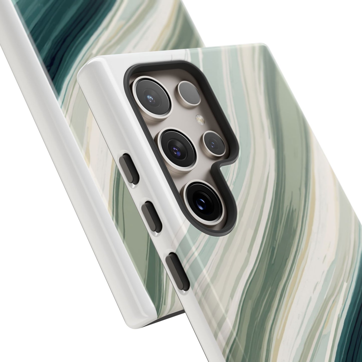 Sea Glass Drift Phone Case – Coastal Abstract Ocean Waves iPhone Case | Sage Green Minimalist Protective Cover