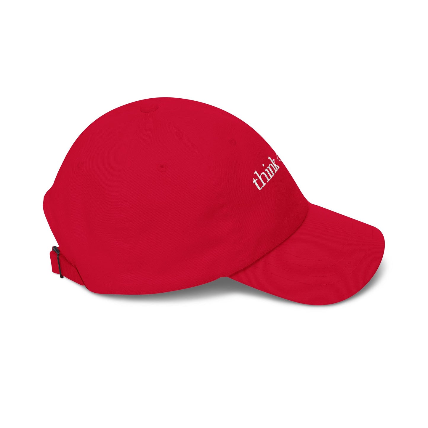 think < do > Minimalist Embroidered Dad Cap | Ivory Thread | Unisex Adjustable Hat