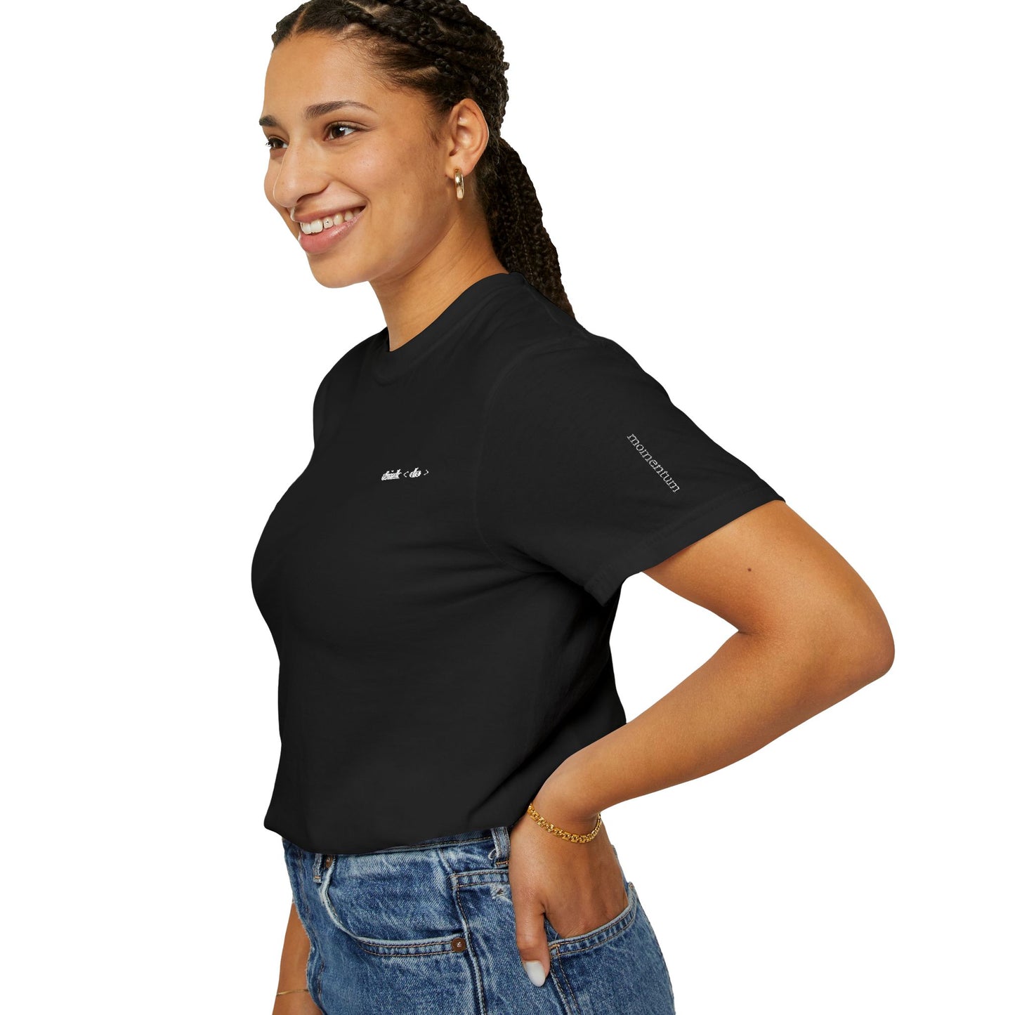 Think < Do > Embroidered Unisex T-Shirt | Minimalist Everyday Tee | Ivory Thread