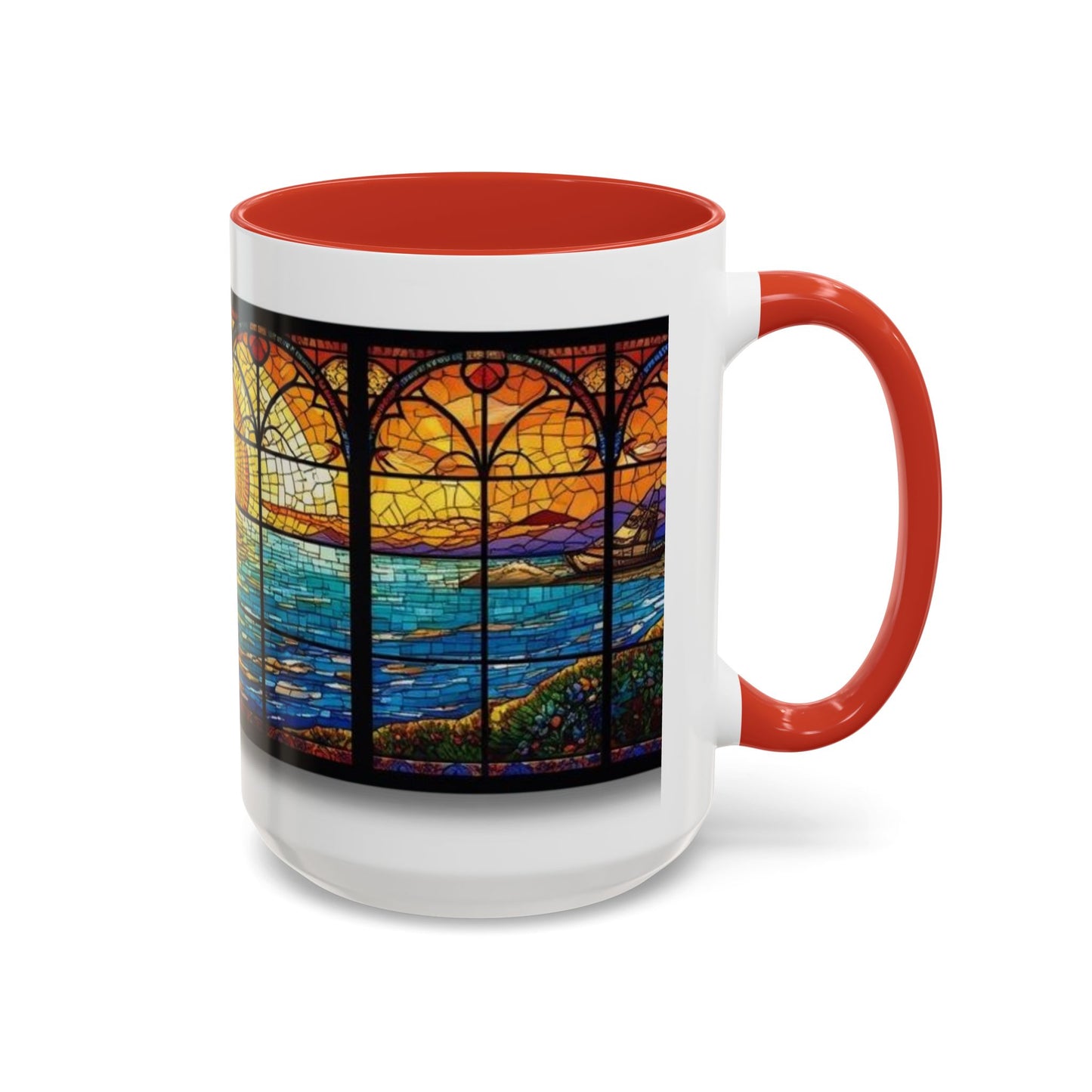 Stained Glass Ocean Sunset Mug – 15oz