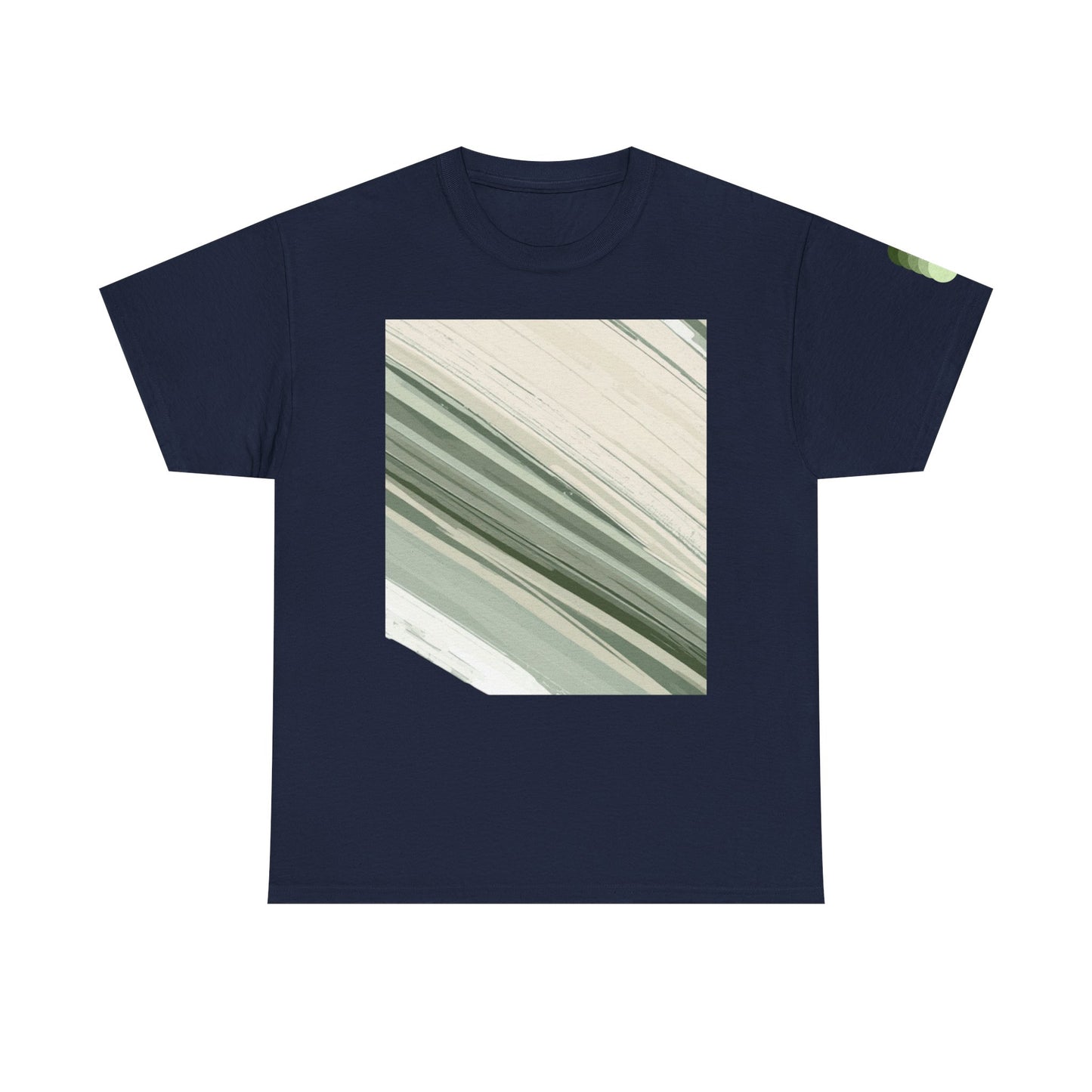 Sea Glass Drift Unisex Heavy Cotton Tee – Abstract Coastal Wave Graphic Shirt | Minimalist Sage Green Aesthetic Tee