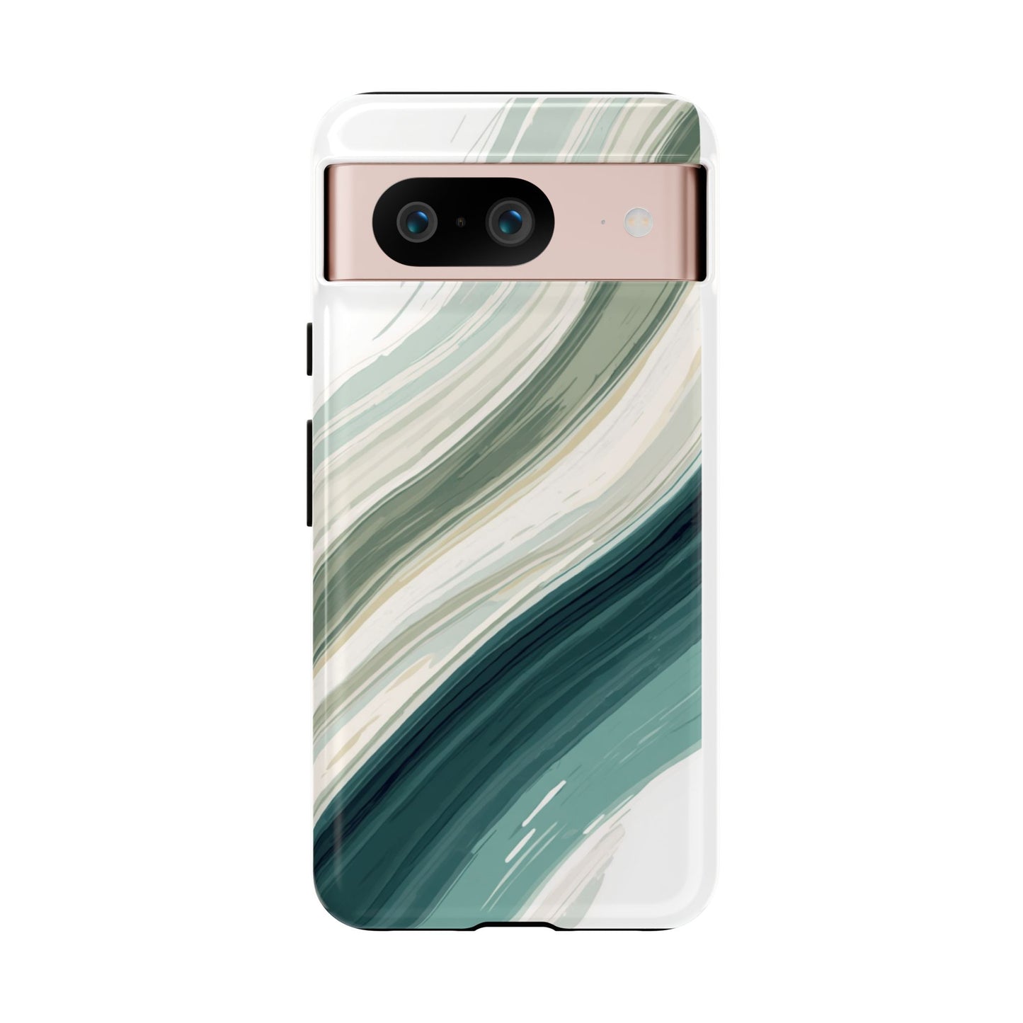 Sea Glass Drift Phone Case – Coastal Abstract Ocean Waves iPhone Case | Sage Green Minimalist Protective Cover