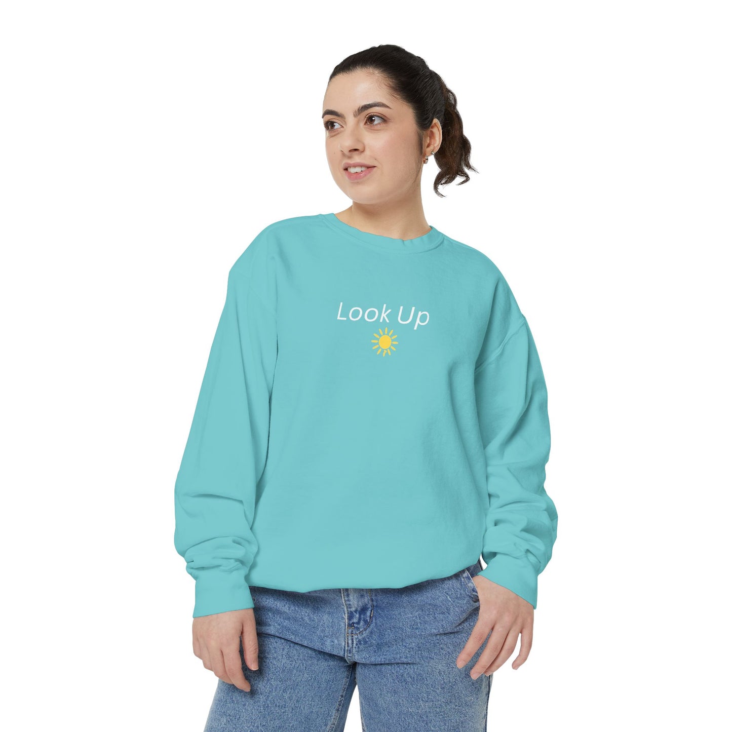 Look Up Sweatshirt- Minimal Sun Crewneck