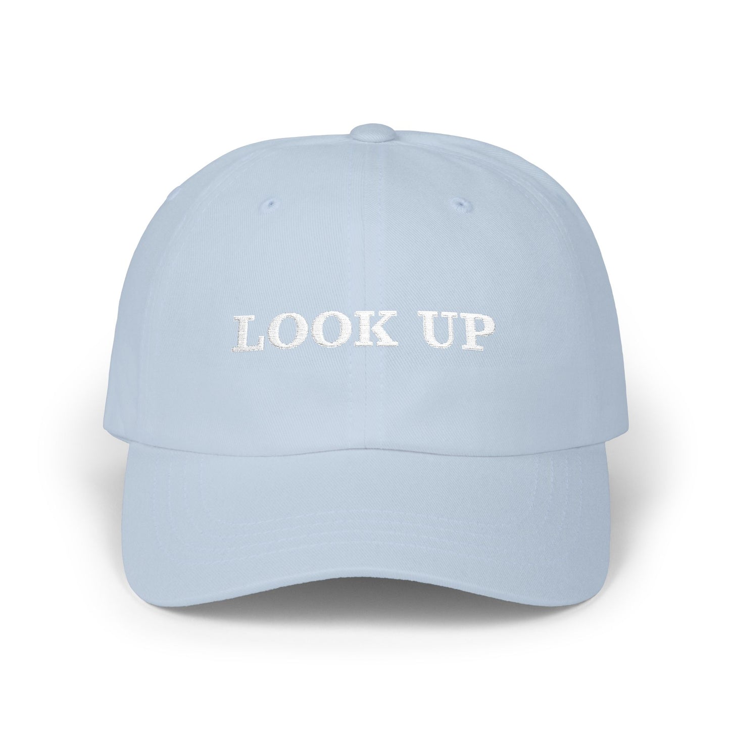 Look Up embroidered Dad Hat-Inspirational Cap with Double fish symbol on back