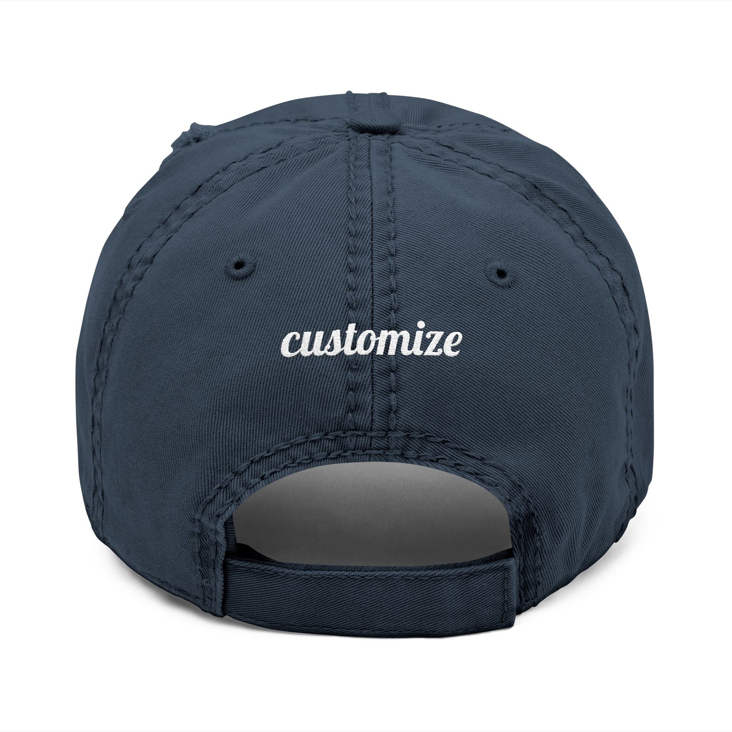 Personalized Embroidered Distressed Dad Hat | Custom Text Vintage Cap | Your Story Your Way | Beach Town, Name or Phrase Hat | Up to 15 Characters