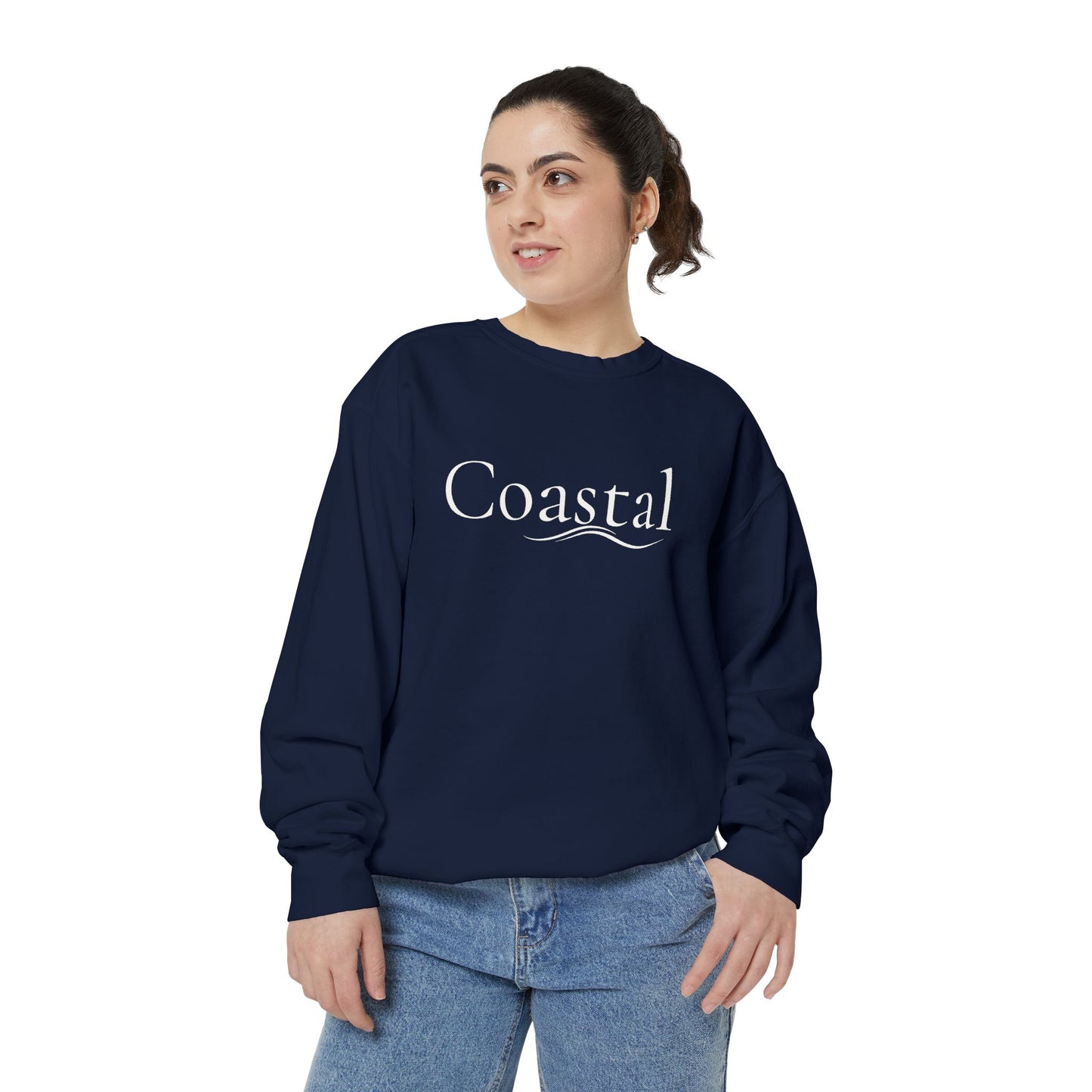 Beach Graphic Sweatshirt — Retro Wave Script Pullover
