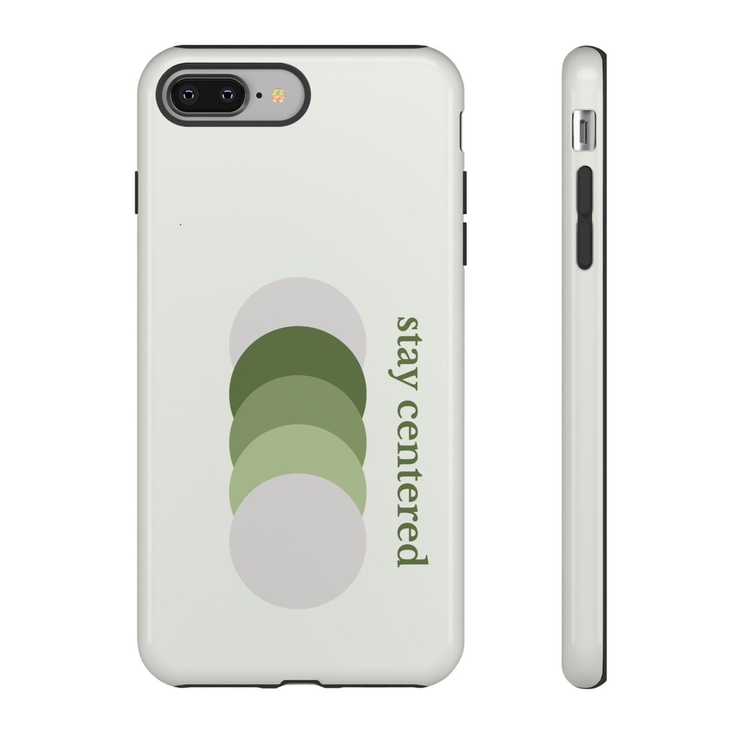 Stay Centered Minimalist Phone Case – Sage Green Wellness Aesthetic iPhone Case | Modern Neutral Protective Cover