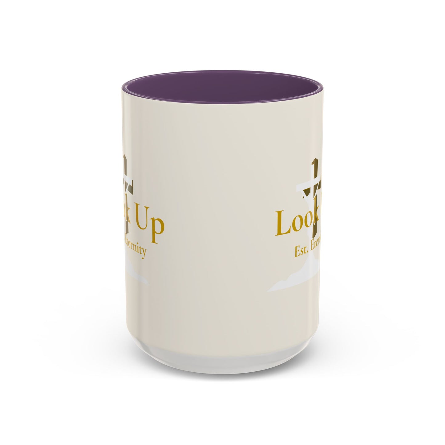 Look Up Est. Eternity Accent Coffee Mug with Cross – 11 oz & 15 oz