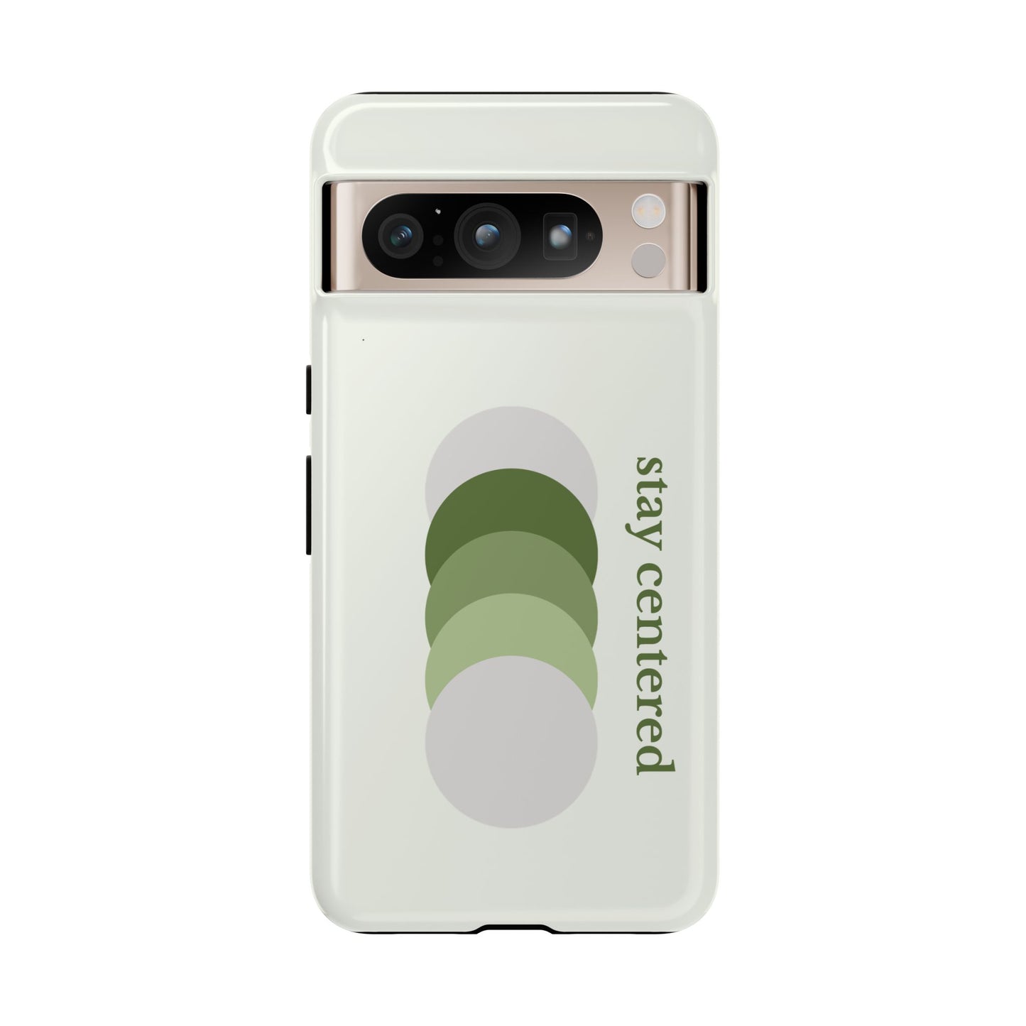 Stay Centered Minimalist Phone Case – Sage Green Wellness Aesthetic iPhone Case | Modern Neutral Protective Cover