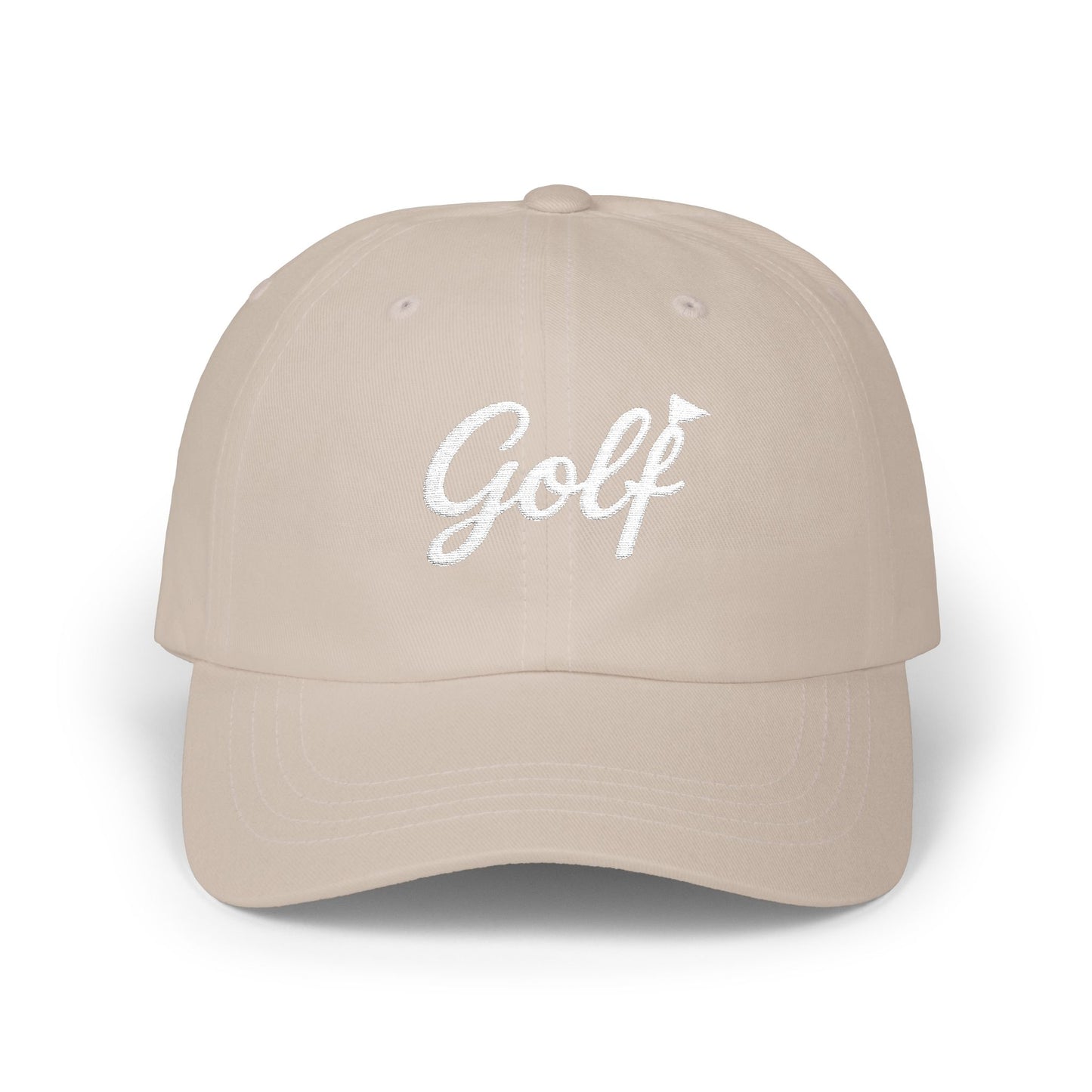 Classic Embroidered Golf Dad Cap | Minimal Script Golf Hat with Back Accent