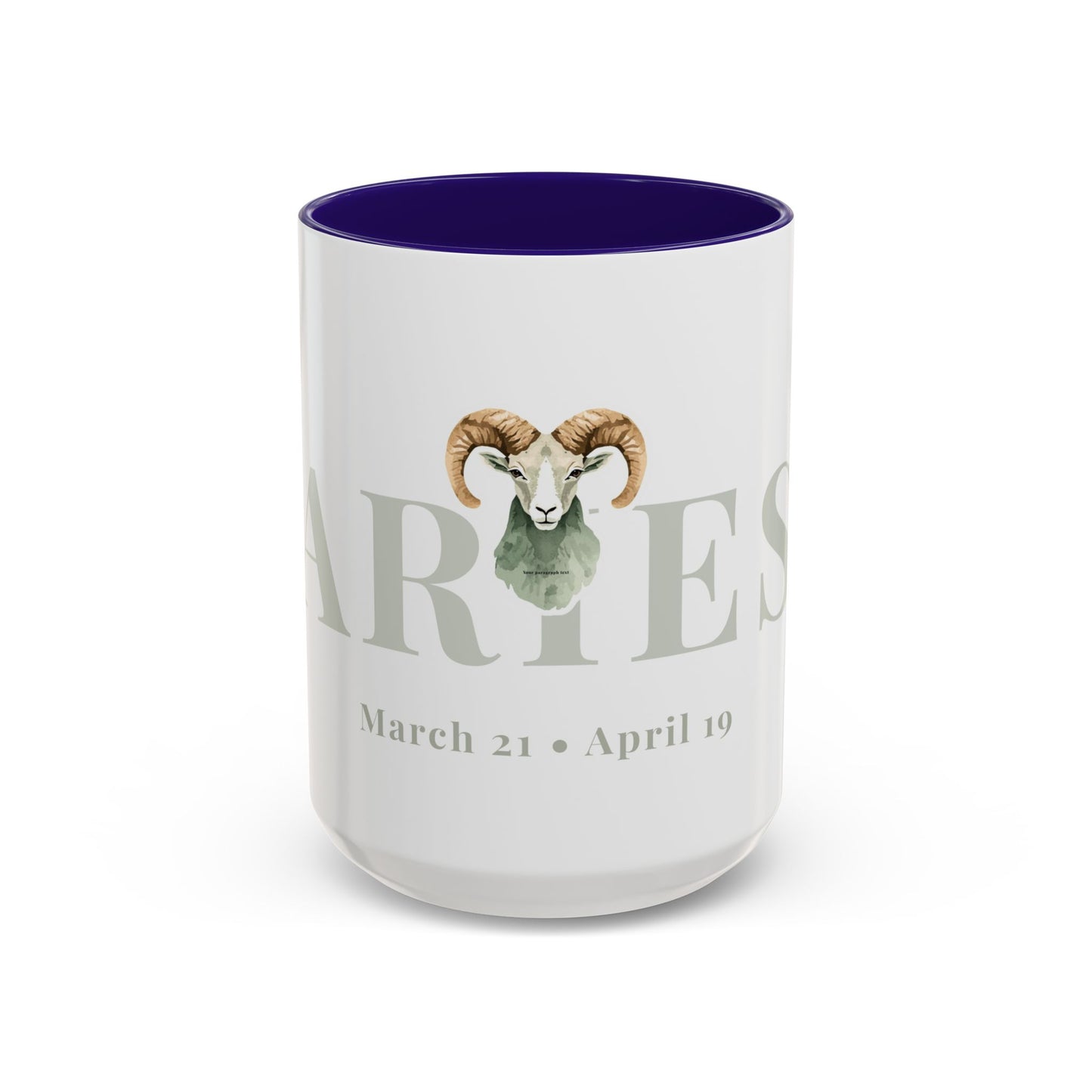 Aries Zodiac Mug - March 21 - April 19 Astrology Coffee Cup - Ram Zodiac Sign Mug - 15 oz.