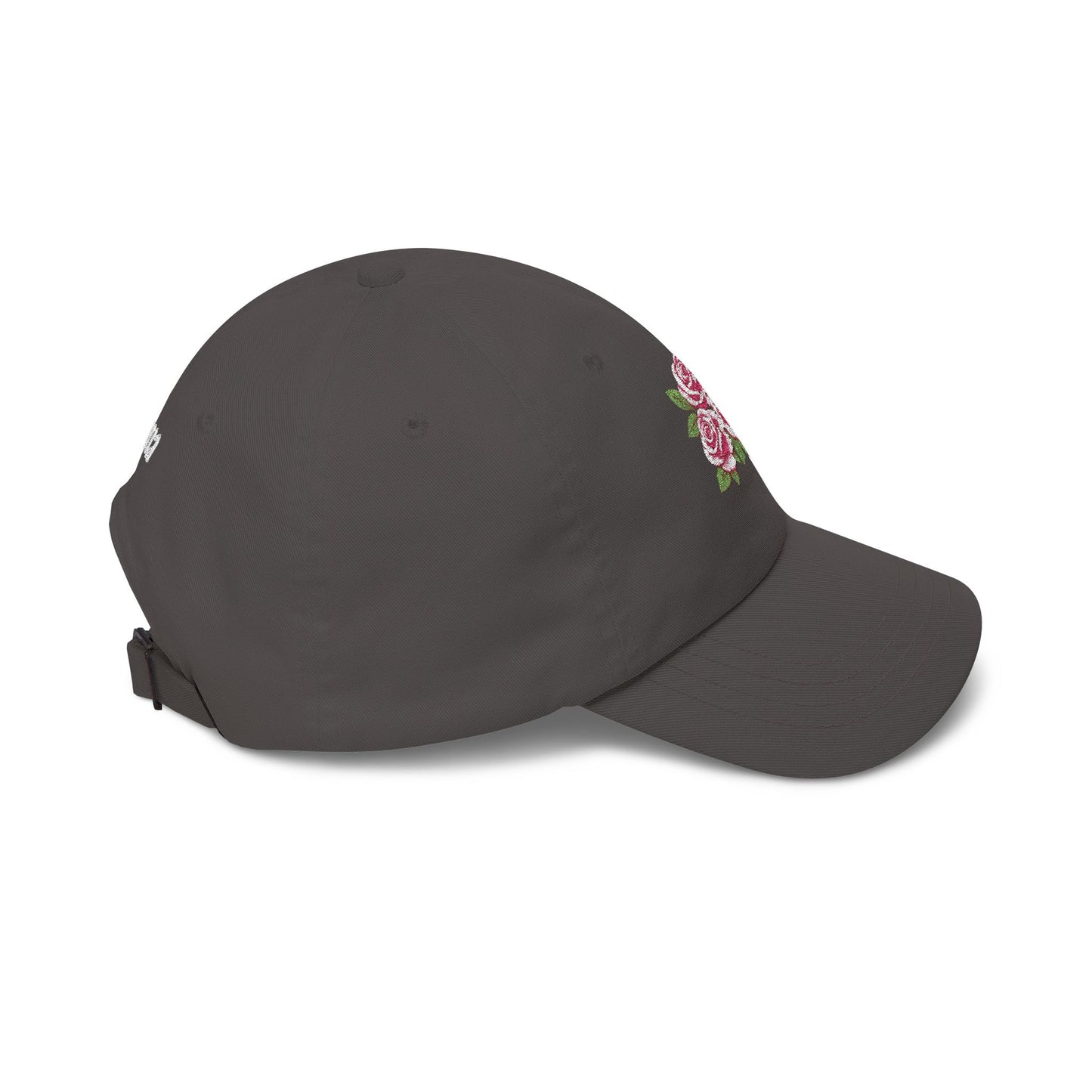 Embroidered Rose Floral Mama Dad Hat with Personalized Side Name