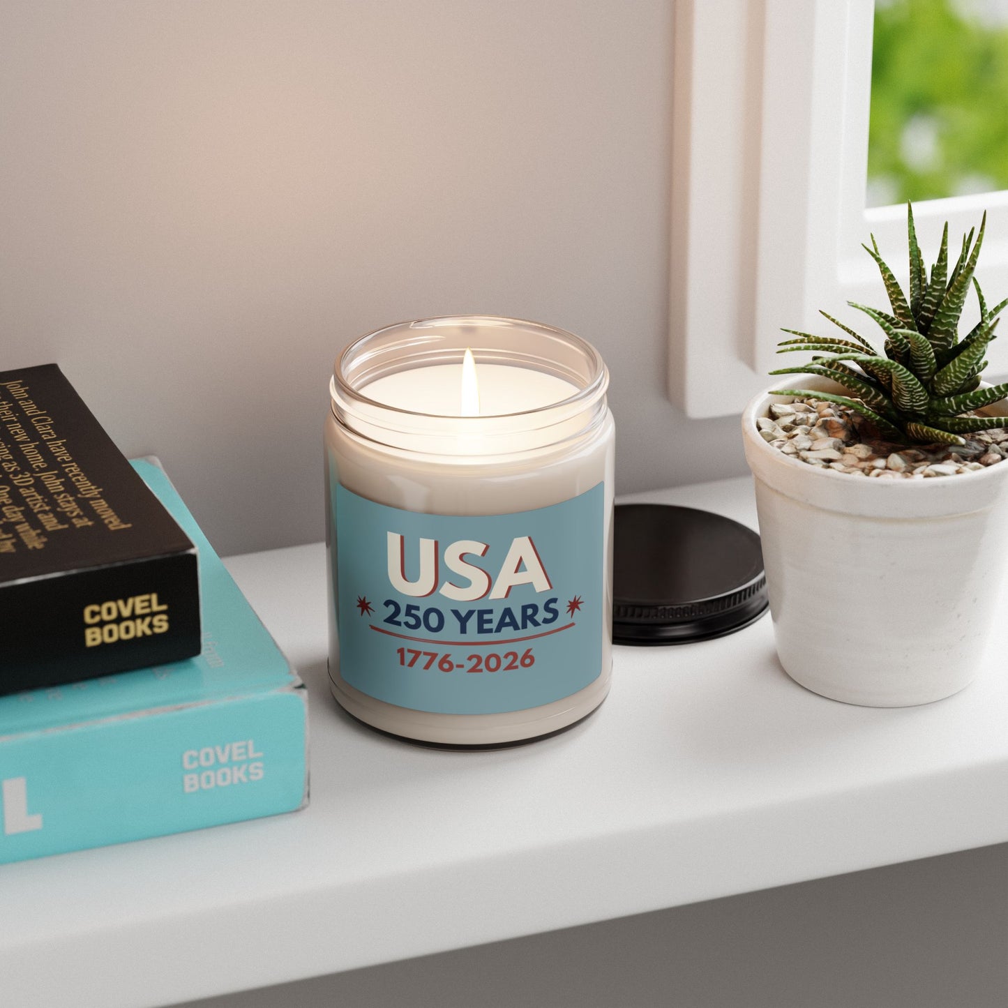 USA 250 Years Scented Soy Candle — 1776-2026 Anniversary Patriotic Candle (9oz)