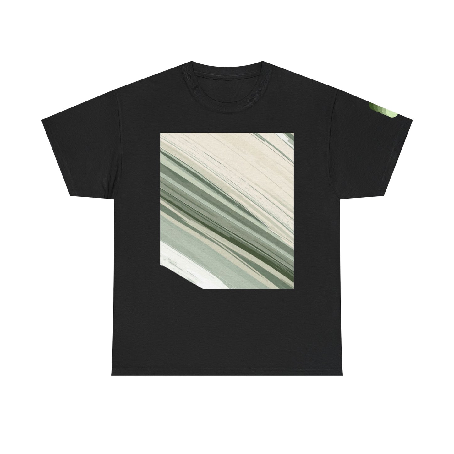 Sea Glass Drift Unisex Heavy Cotton Tee – Abstract Coastal Wave Graphic Shirt | Minimalist Sage Green Aesthetic Tee
