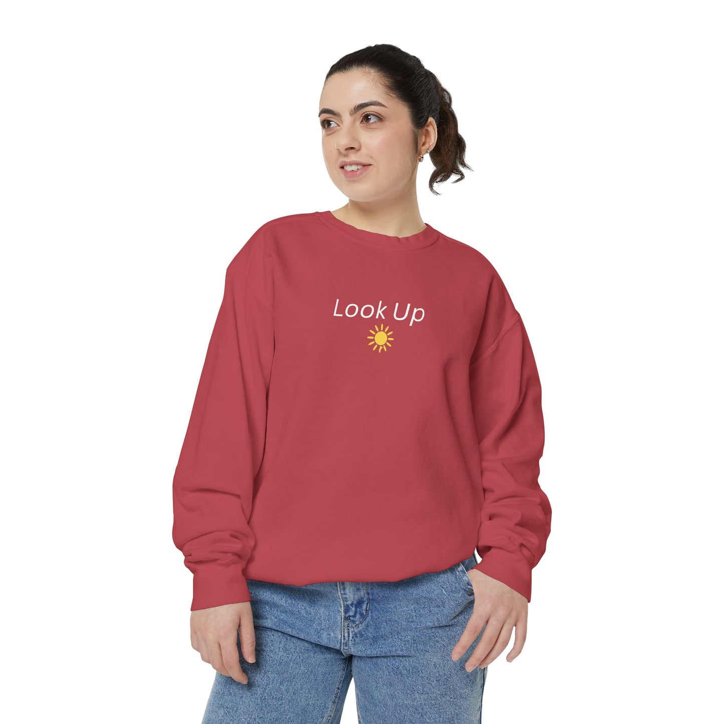 Look Up Sweatshirt- Minimal Sun Crewneck