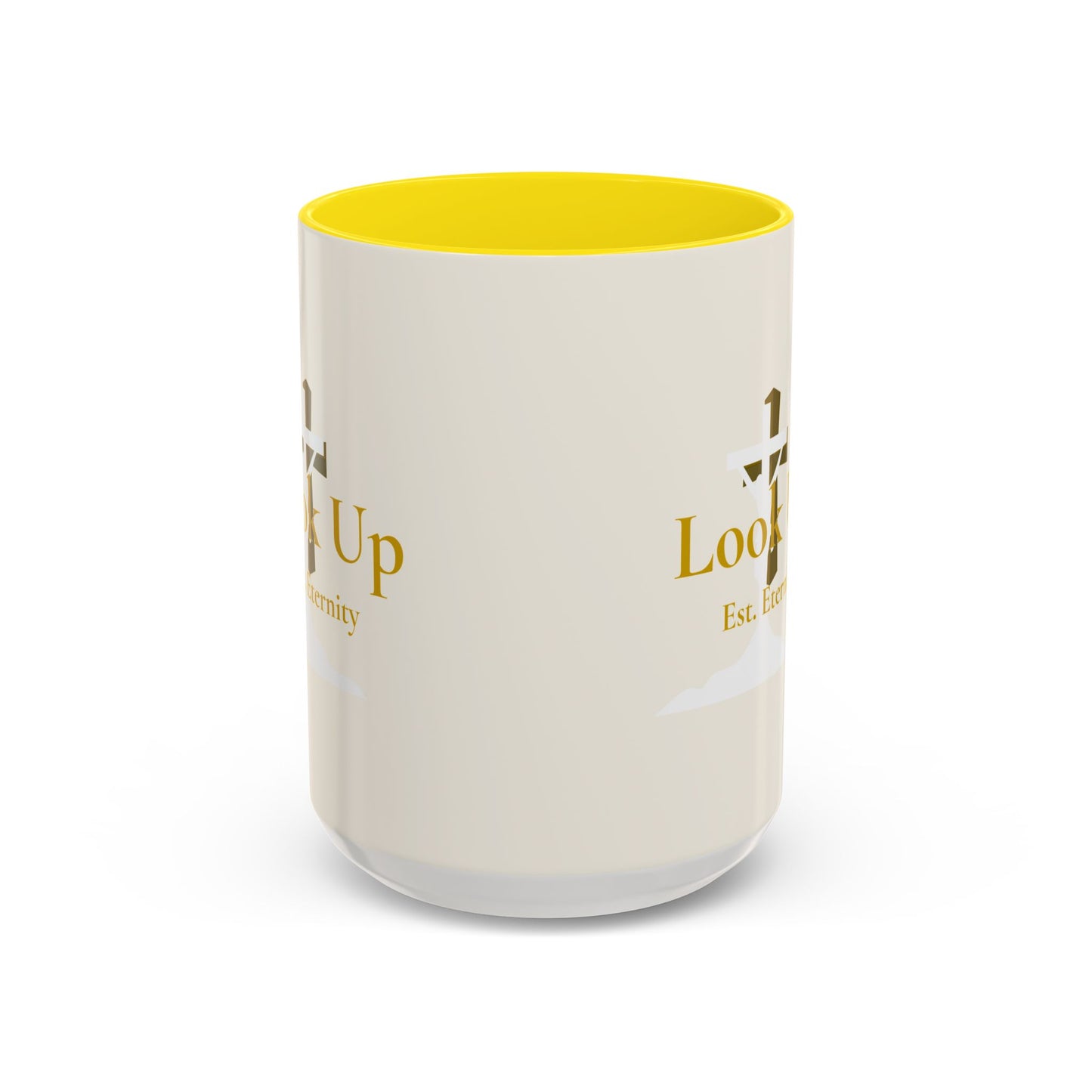 Look Up Est. Eternity Accent Coffee Mug with Cross – 11 oz & 15 oz