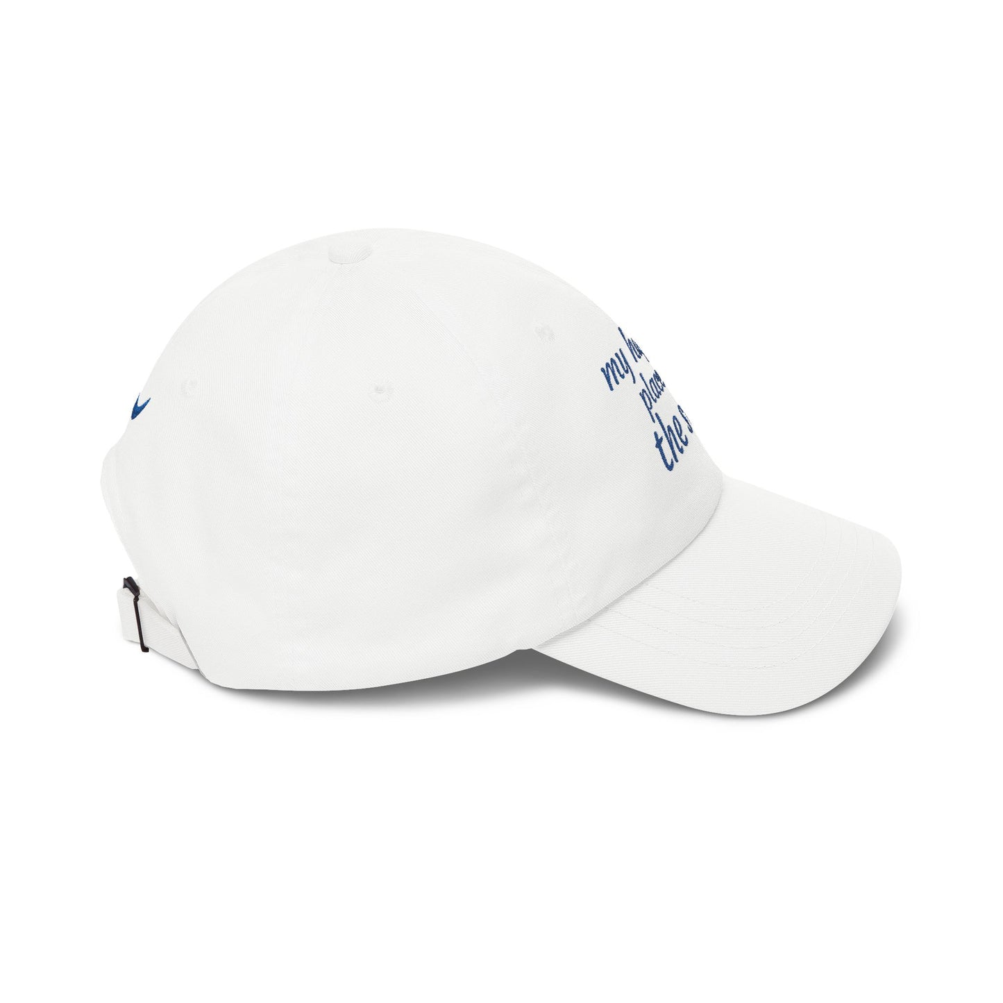 My Happy Place Is the Sea Embroidered White Dad Cap