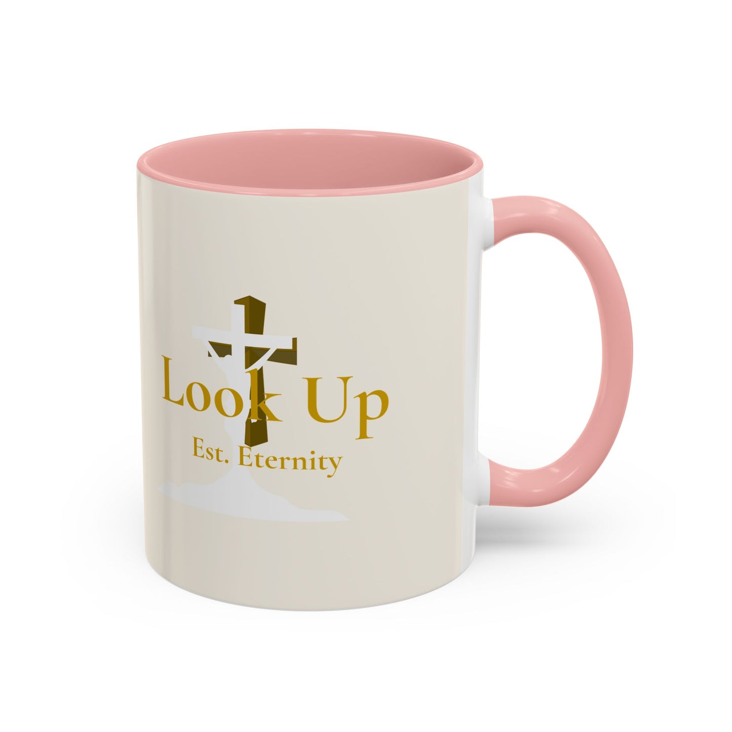 Look Up Est. Eternity Accent Coffee Mug with Cross – 11 oz & 15 oz