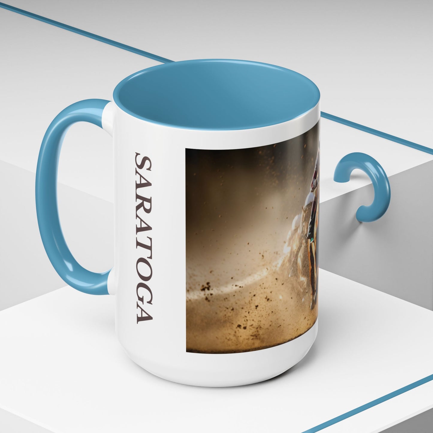 Horse-Inspired Saratoga Coffee Mug, Equestrian Town-Inspired Accent Coffee Mug, 15oz