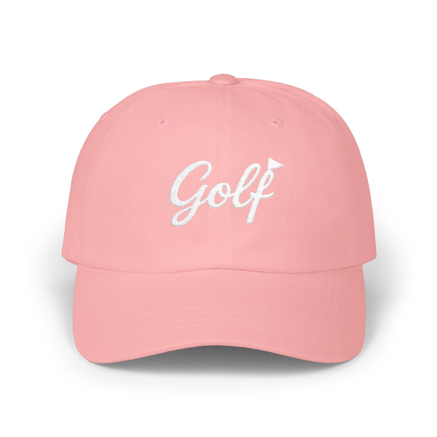 Classic Embroidered Golf Dad Cap | Minimal Script Golf Hat with Back Accent