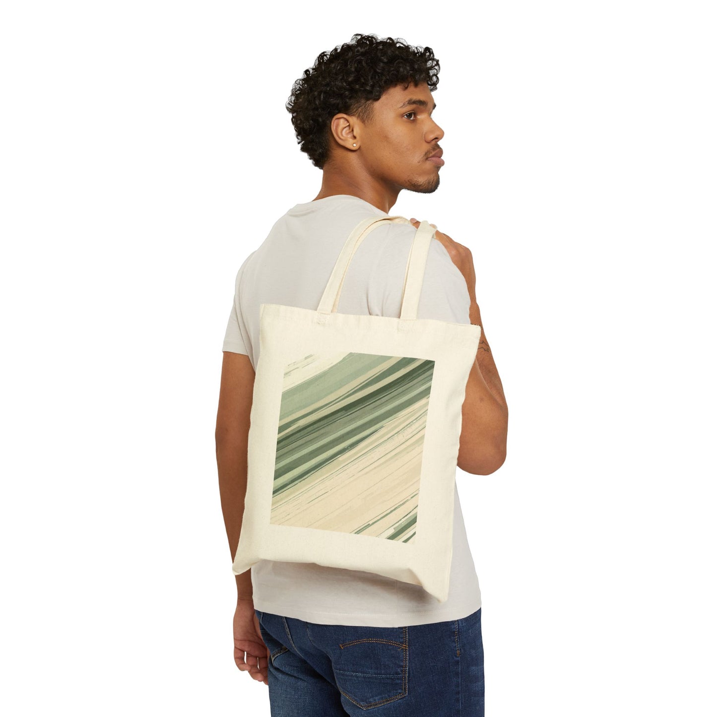 Sea Glass Drift Coastal Tote Bag – Abstract Sage Green Canvas Carryall | Minimalist Ocean Wave Everyday Tote