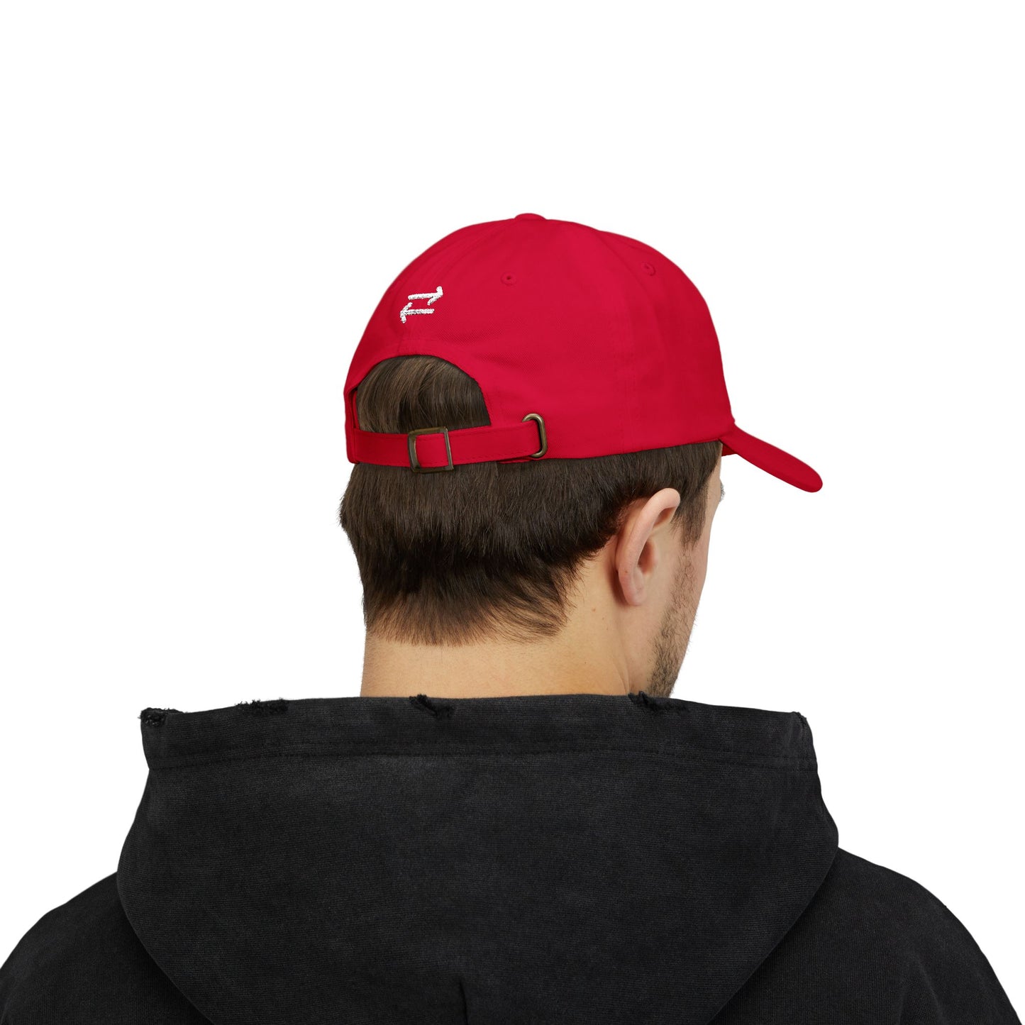 on the go embroidered classic dad cap - small arrows on back, white thread