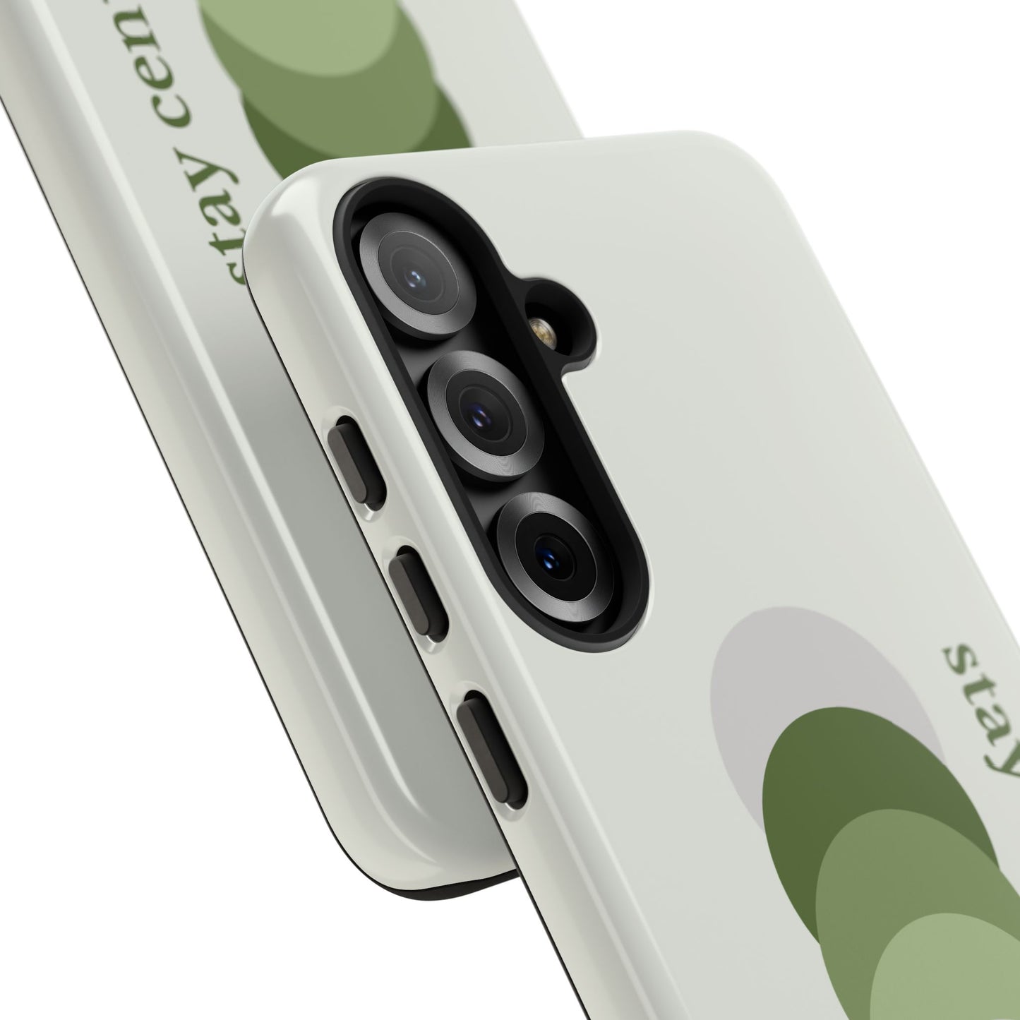 Stay Centered Minimalist Phone Case – Sage Green Wellness Aesthetic iPhone Case | Modern Neutral Protective Cover