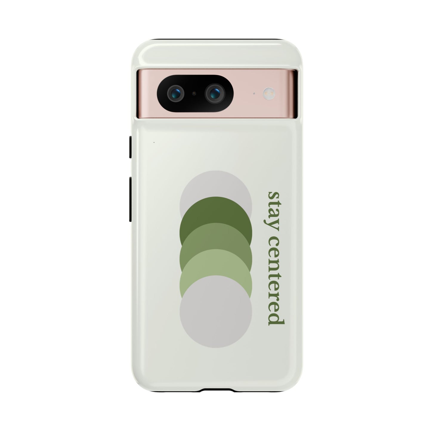 Stay Centered Minimalist Phone Case – Sage Green Wellness Aesthetic iPhone Case | Modern Neutral Protective Cover