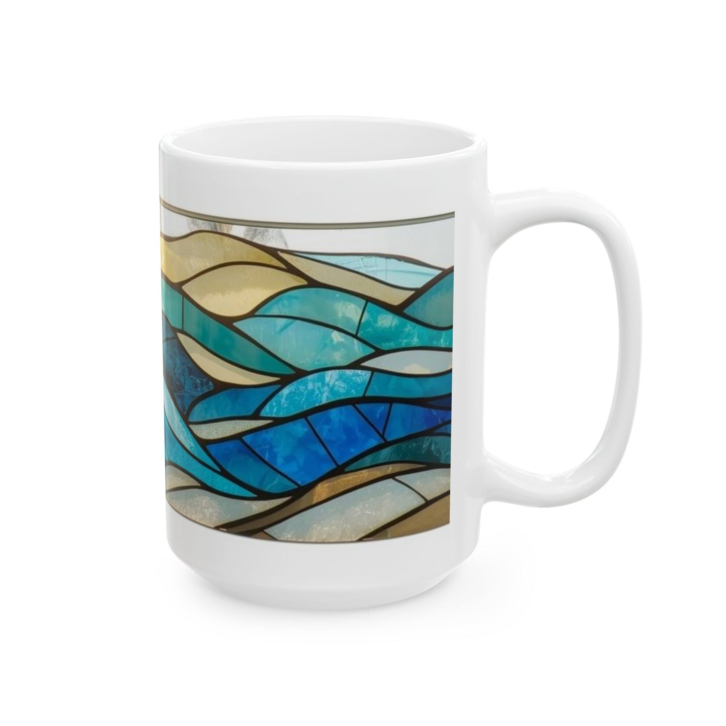 Sea Glass Wave Mosaic Mug – 11oz/15oz