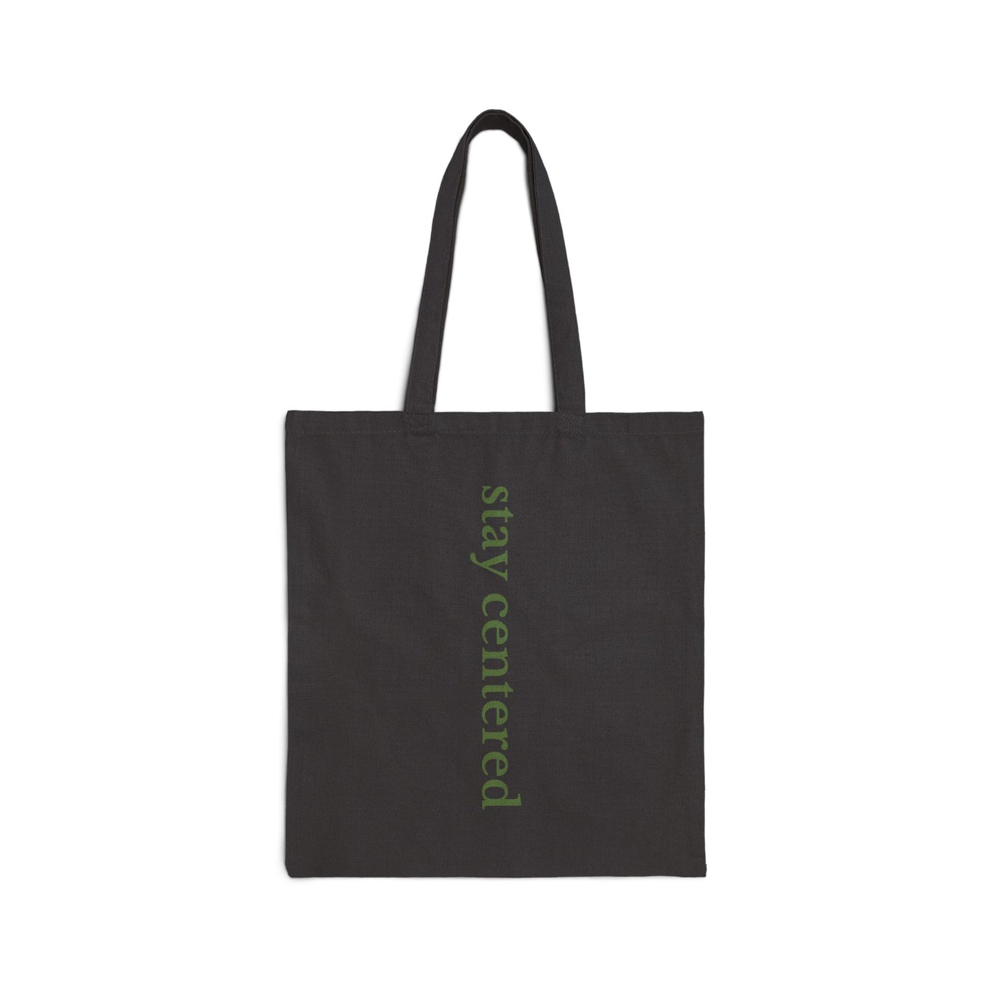Stay Centered Minimalist Cotton Canvas Tote Bag – Sage Green Wellness Aesthetic Everyday Carryall